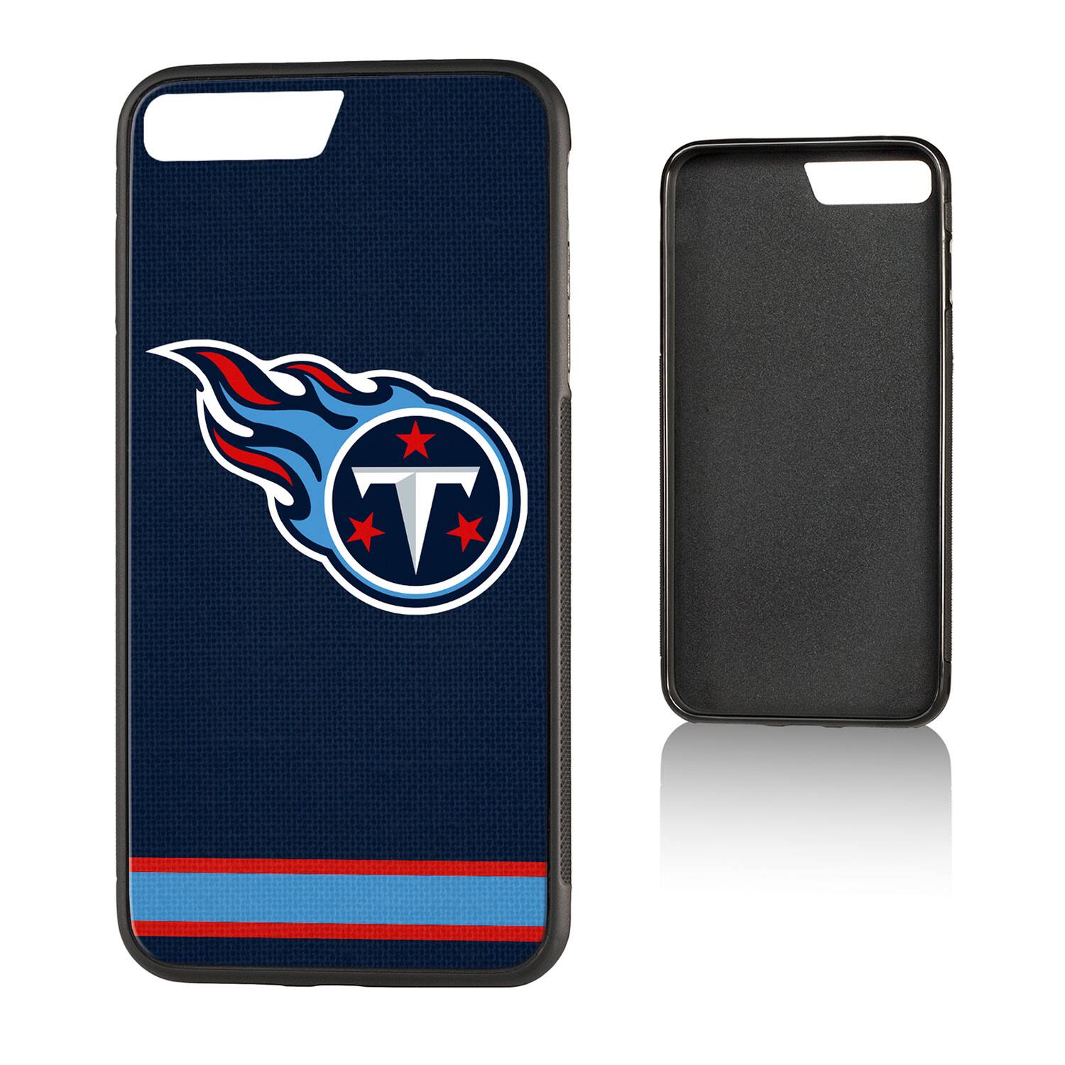Alt View 3. Keyscaper - Tennessee Titans iPhone Stripe Design Bump Case - 15 Plus - Multicolor.