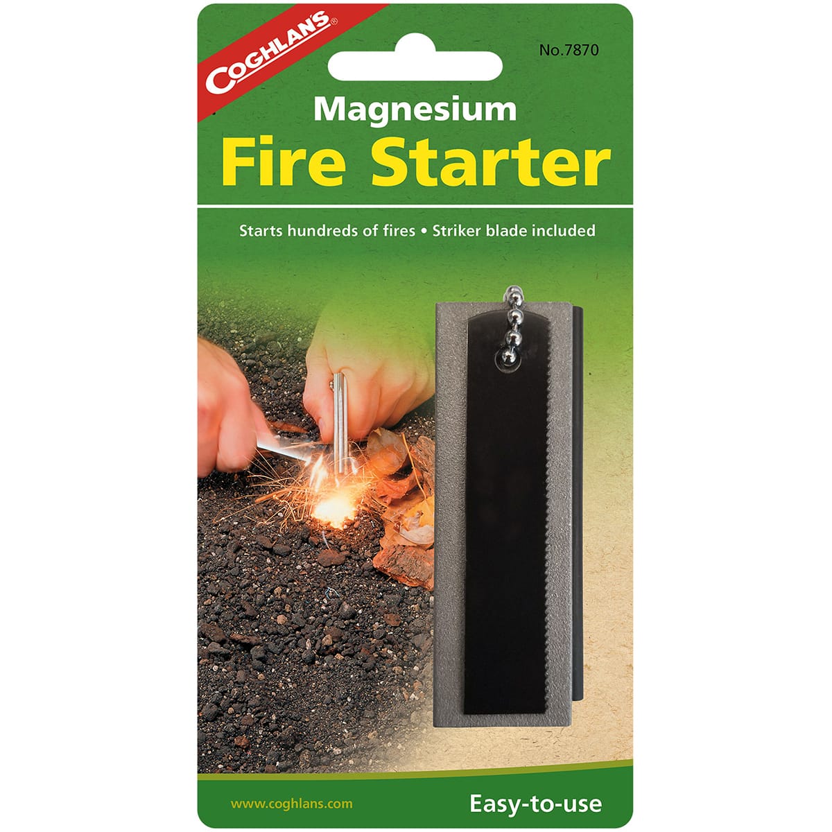 Coghlan’s - Coghlan's Magnesium Fire Starter, Emergency Survival Camp Strike Flint Camping - Black/Gray