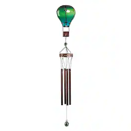 FC Design - 36" Long Green and Blue Glass Air Balloon Wind Chime Outdoor Patio or Garden Hanging Decoration - Multi-Color