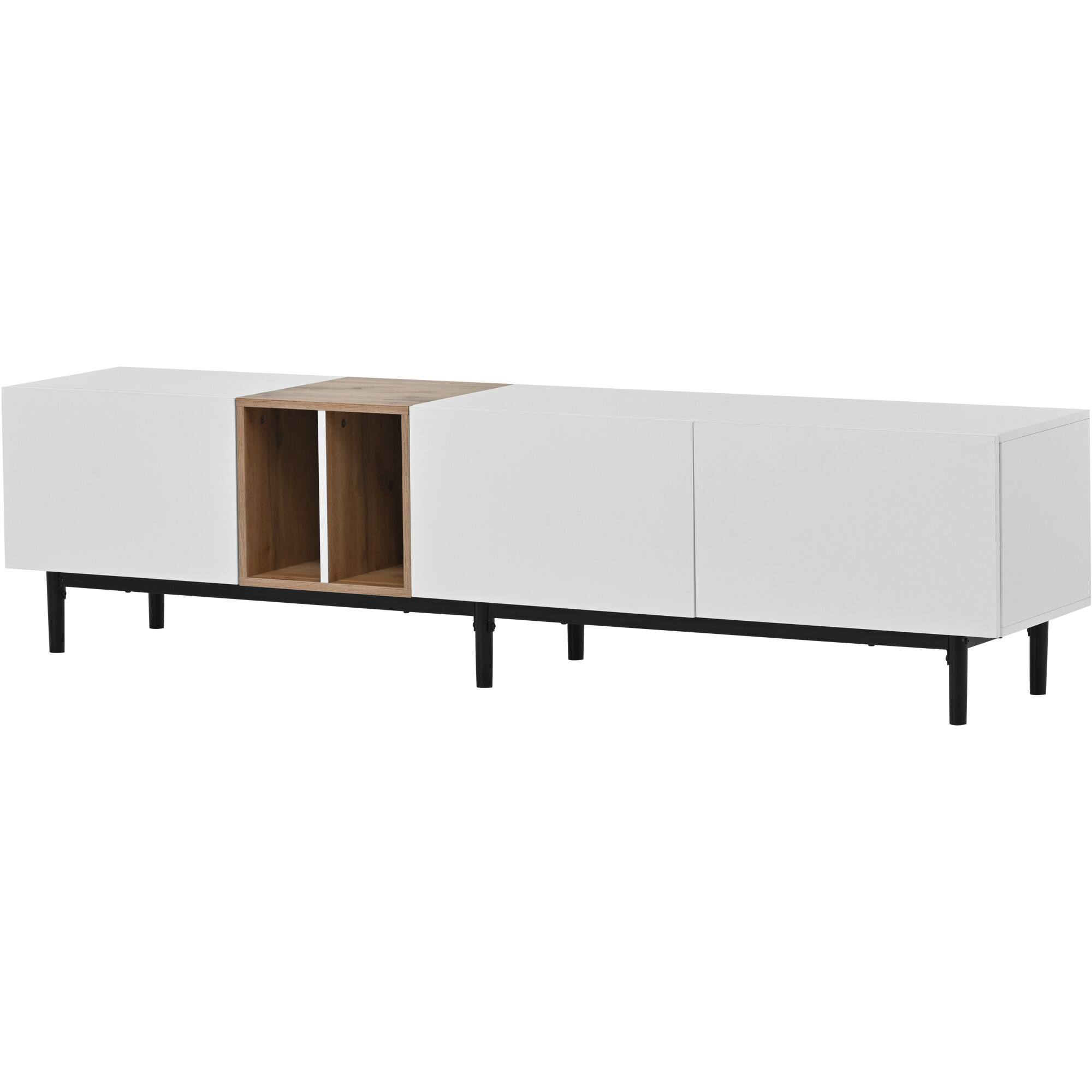 Alt View 6. APRILSOUL - Modern TV Stand for 80 TV 3 Doors Media Console Living Room Bedroom - White.
