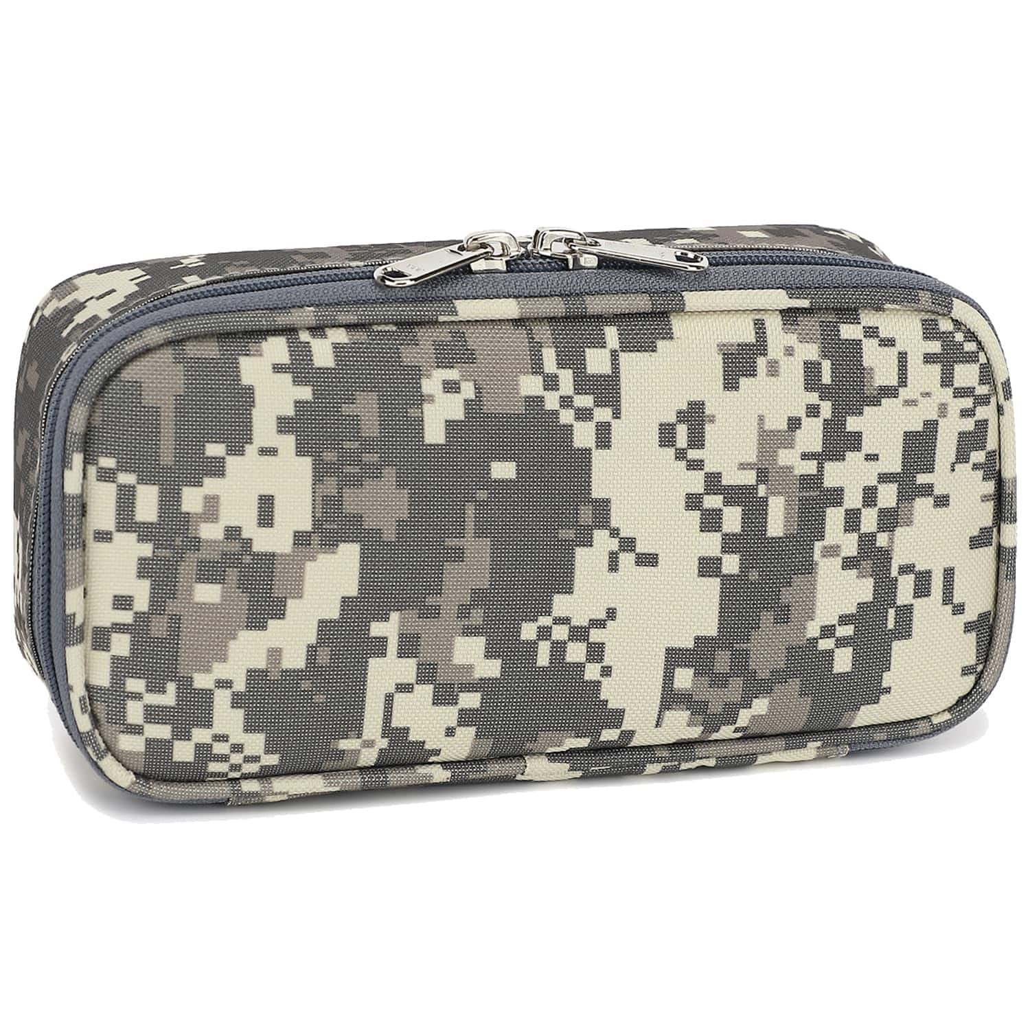 Paradigms Interiors - Large Capacity Pencil Case For - Zippe-functional Pen Pouch Soft Portable Bag School Teens Students - Digital Camo