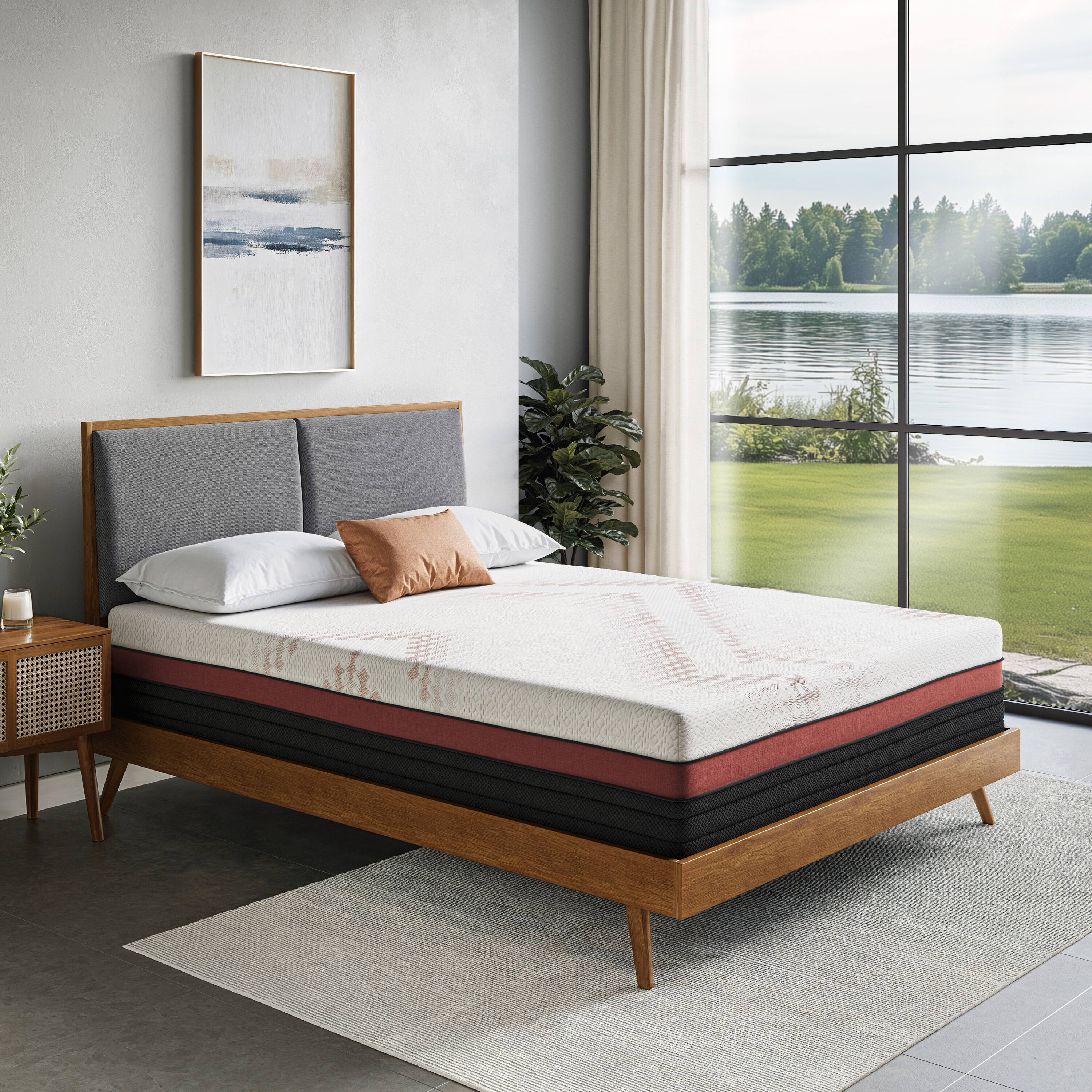 Alt View 4. Nautica - 14" Niagra Gel Memory Foam Mattress w/Copper - WHITE/BLACK.