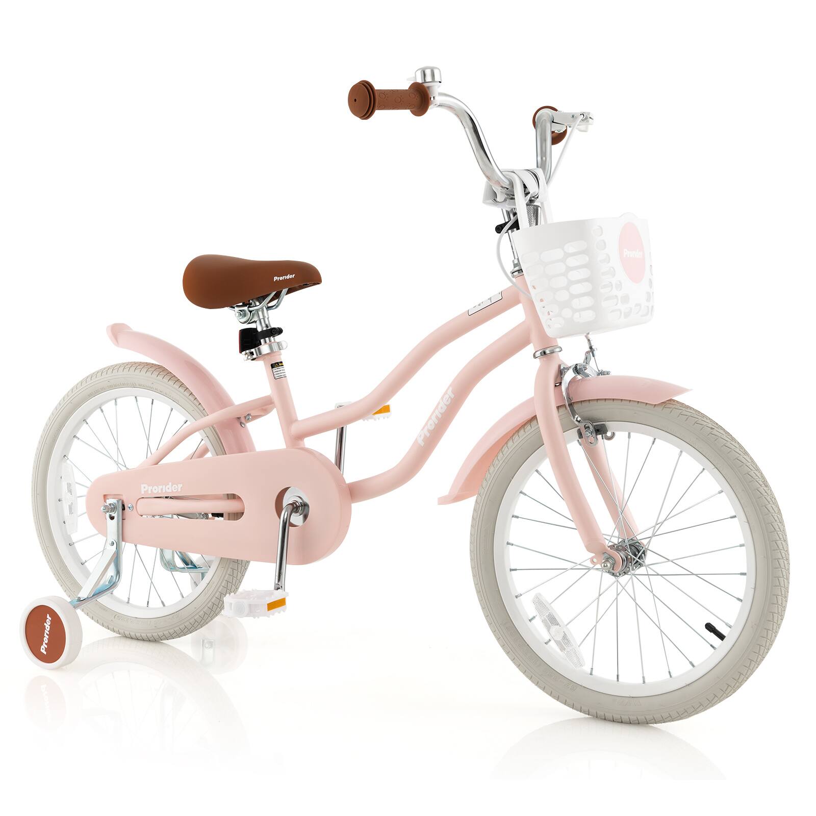 Costway - 18" Kids Bike Toddler Bicycle with Training Wheel Kickstand for 4-8 Years Old - Pink