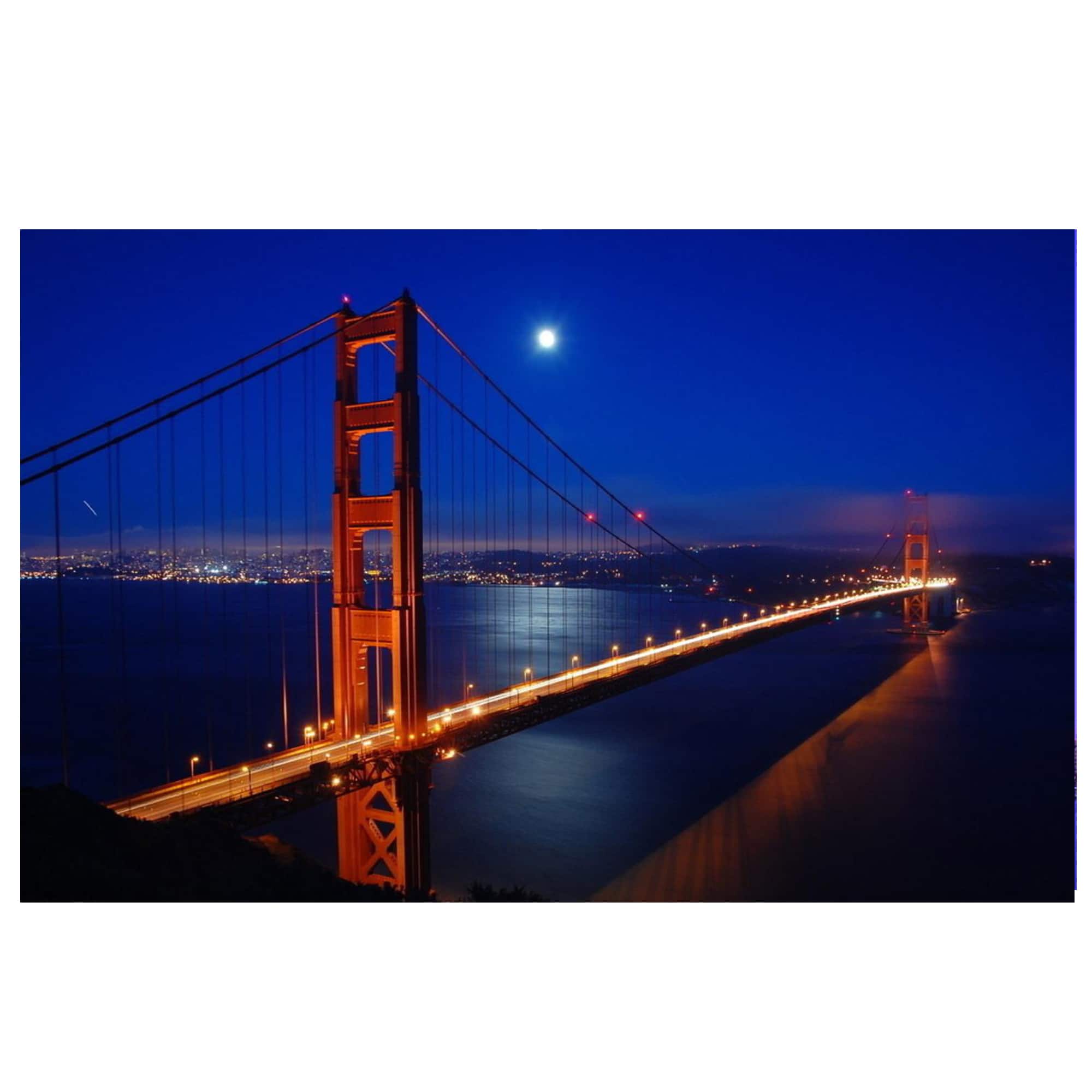 Northlight - LED Lighted San Francisco Golden Gate Bridge Canvas Wall Art 15.75" x 23.5" - Blue