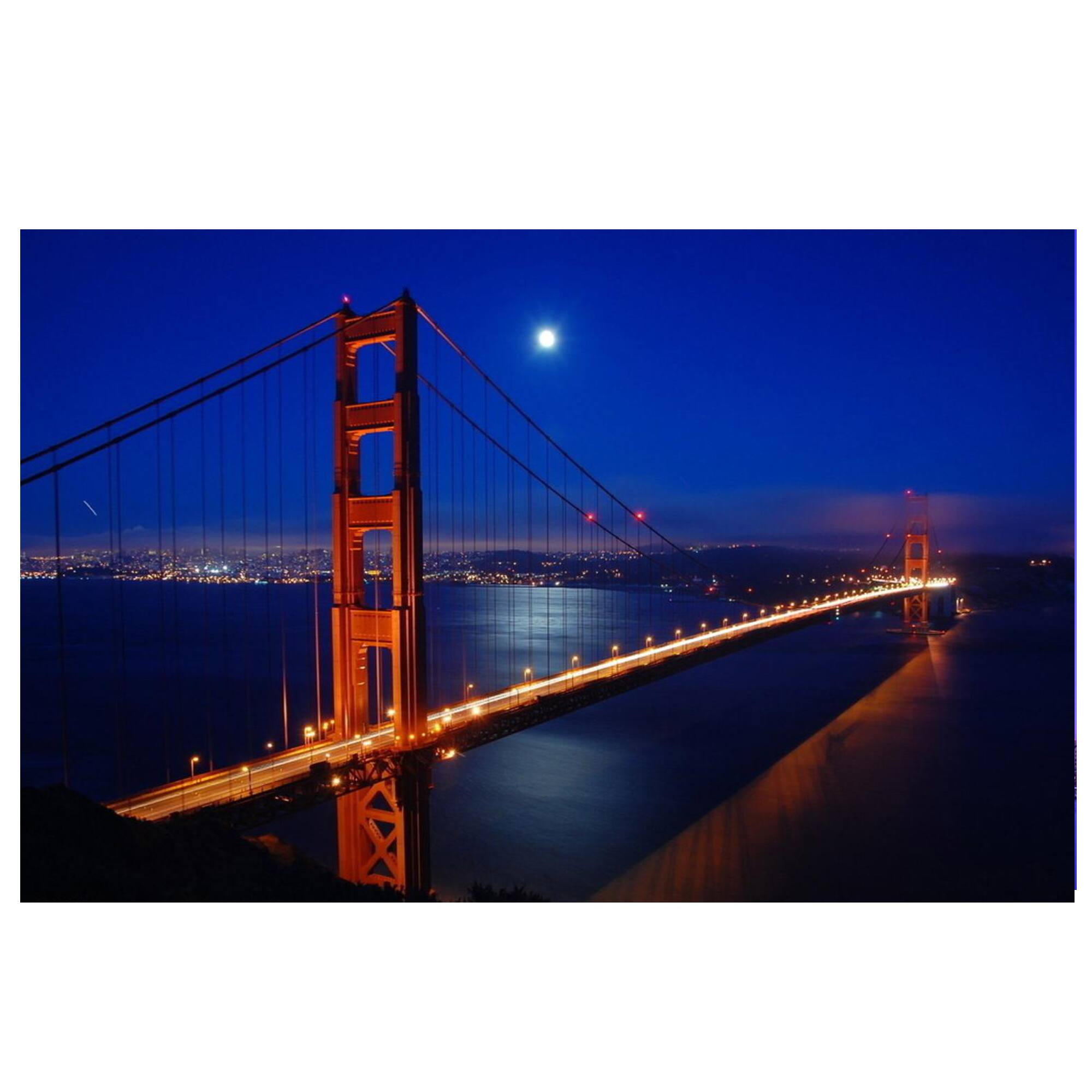 Front. Northlight - LED Lighted San Francisco Golden Gate Bridge Canvas Wall Art 15.75" x 23.5" - Blue.
