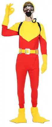 Front. Busy Bee - Scuba Steve Men's Costume - X-Large - Red.