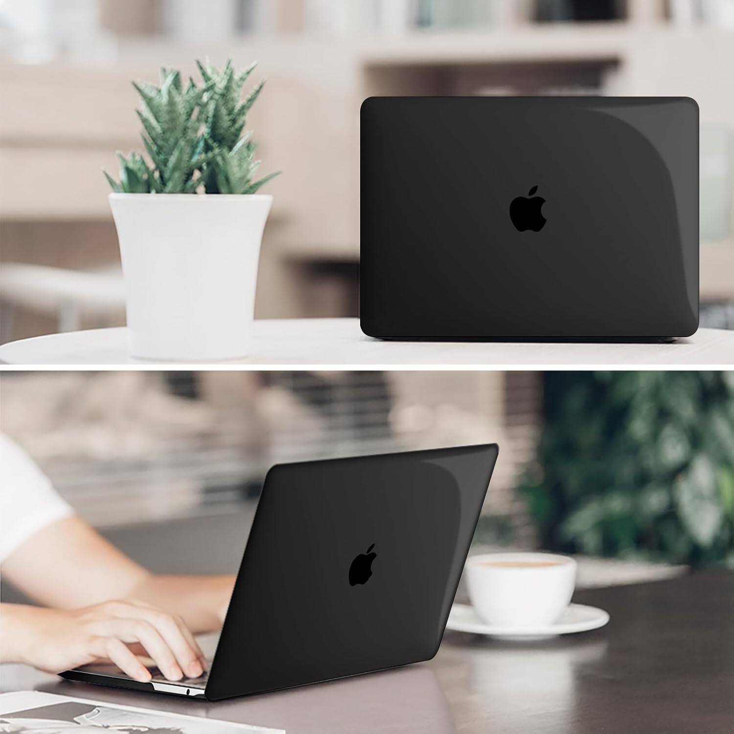 Alt View 3. Fintie - Case for MacBook Pro 13 Inch A2338 A2251 A2289 A2159 A1989 A1706 A1708 (2016-2023 Release) Snap-On Hard Shell Cover - Crystal Black.