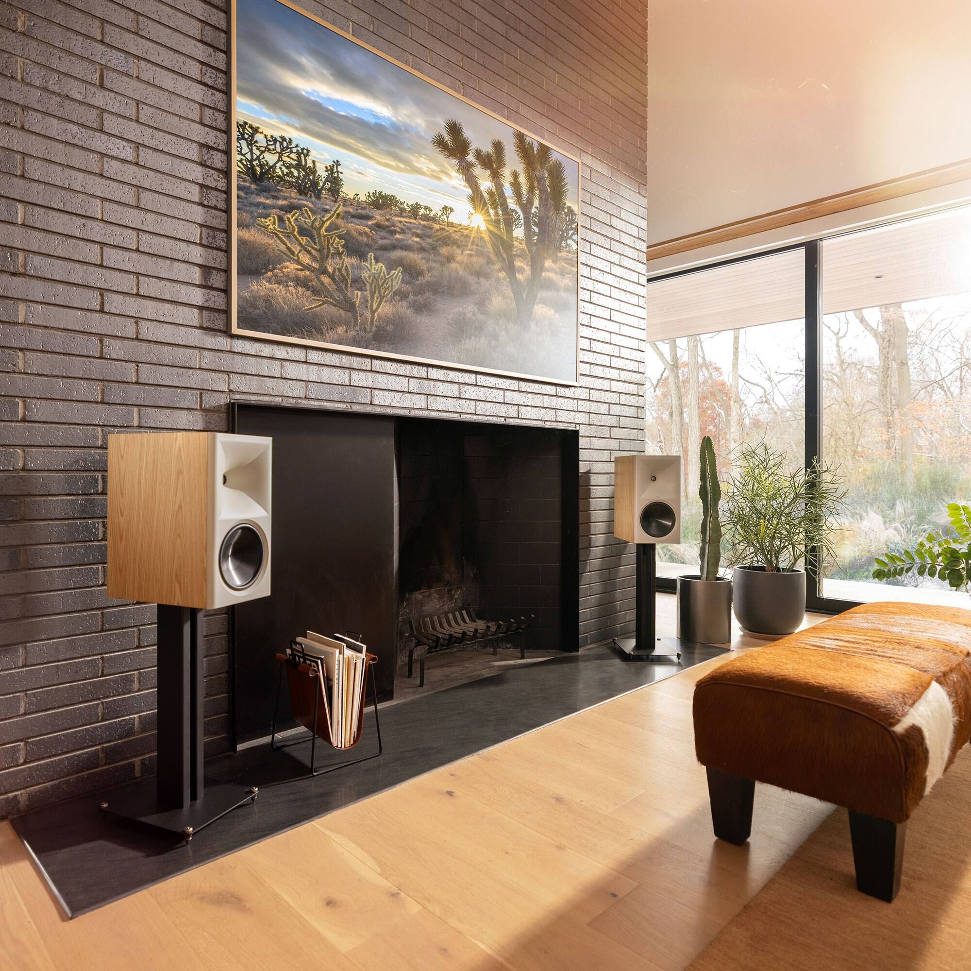 Alt View 5. Klipsch - The Nines II Powered  Bookshelf Speakers (Pair) - Red Oak.