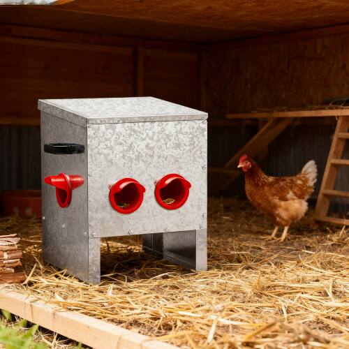 Alt View 7. Winado - Chicken Nesting Box, 6 Hole Metal Egg Laying Box for Garden Chicken Coop Outdoor - Sliver.