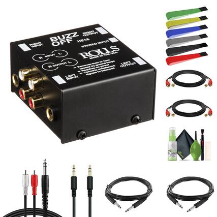 BUZZ OFF
RIGHT INPUT
RIGHT OUTPUT
STEREO INPUT
ROLLS
MADE IN THE USA
LEFT INPUT
LEFT OUTPUT
Removes buzz from power cables
Connects to the power source
Eliminates unwanted hum
Includes to clean