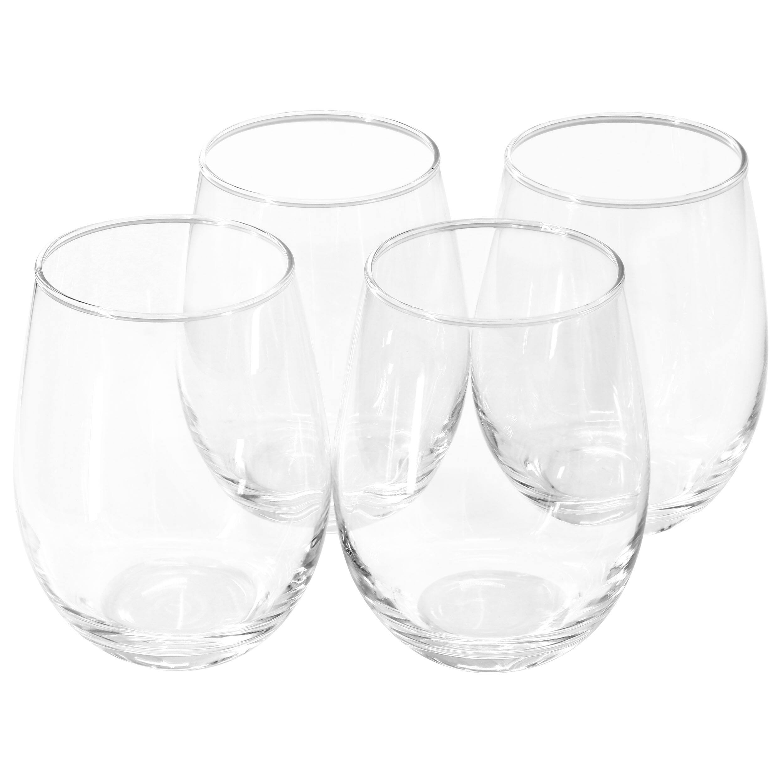 Alt View 2. Gibson - Gibson Home Belinni 4 Piece 18oz Classic Stemless Wine Glass Set - Clear.