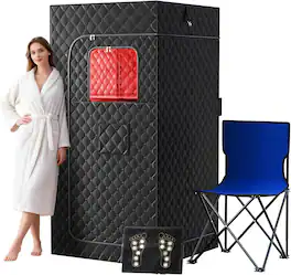 Circus Cirle - Infrared Sauna Box, Portable Personal Steam Sauna Tent - Black