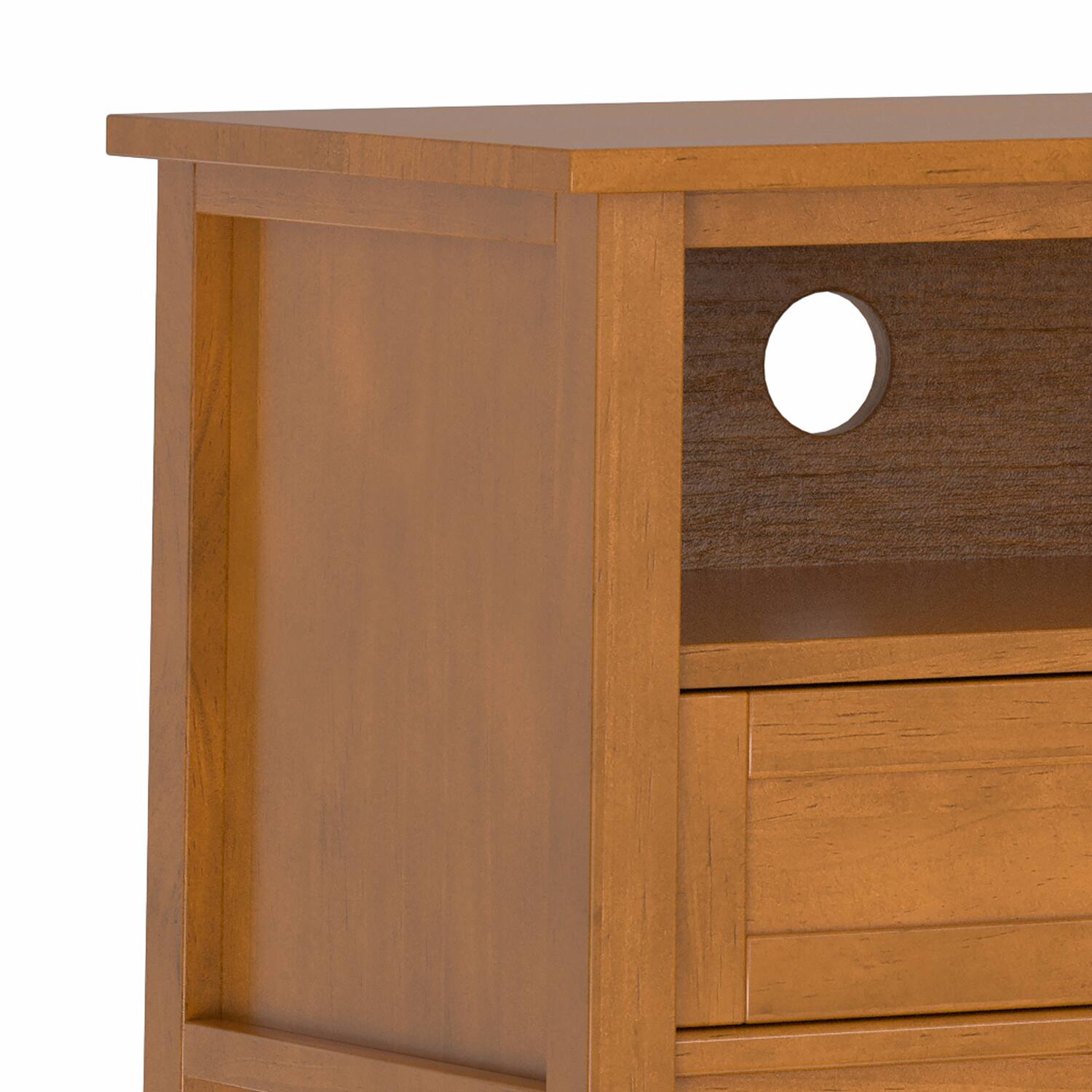 Alt View 4. Simpli Home - Warm Shaker SOLID WOOD 72 inch Wide Transitional TV Media Stand in Light Golden Brown For TVs up to 80 inches - Light Golden Brown.