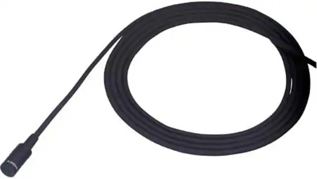 Front. Sony - Sony ECM77BC/9X Electret Condenser Lavalier Microphone, Black - Black.