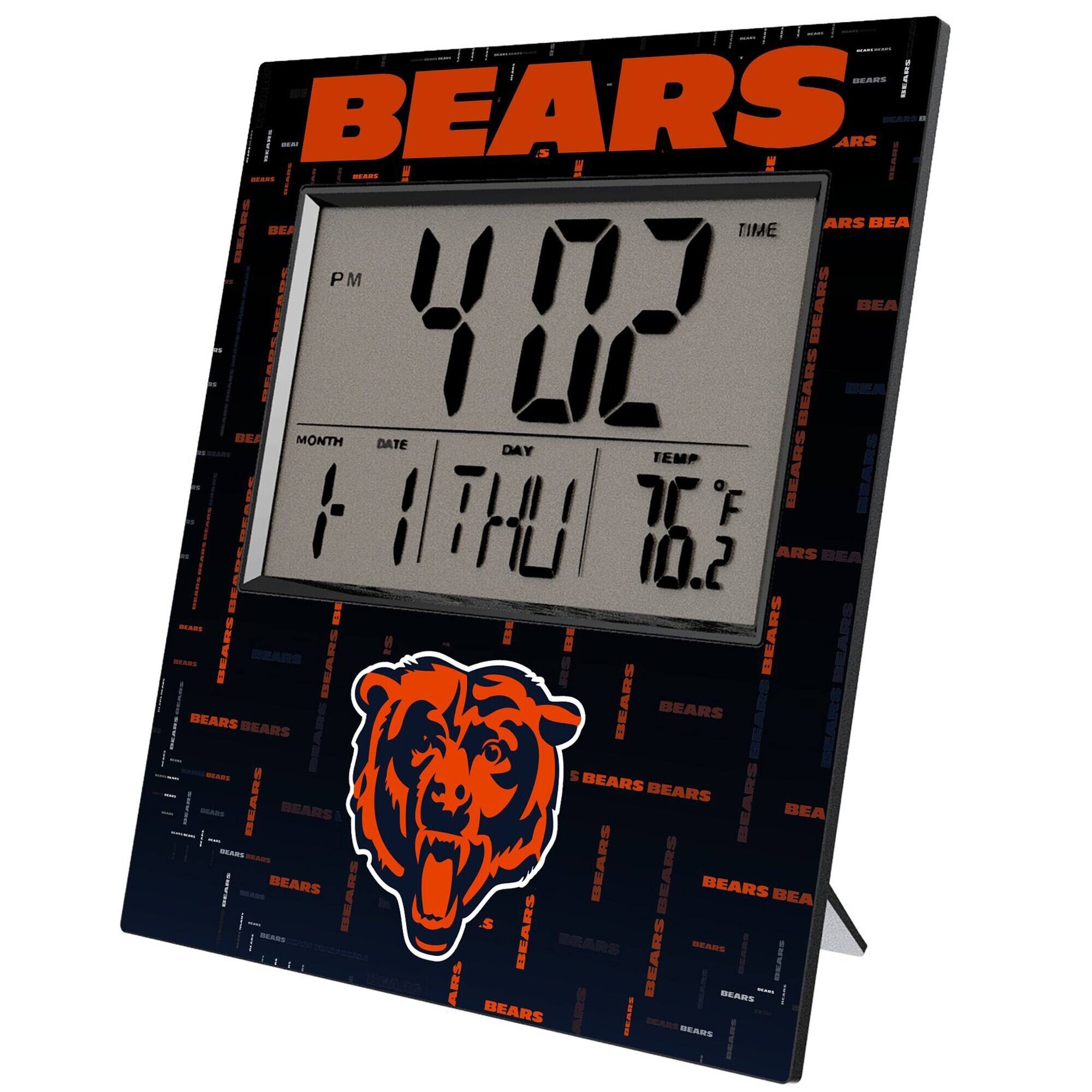 Keyscaper - Chicago Bears Quadtile Digital Desk Clock - Multicolor