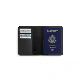 Satechi - FindAll Passport Holder with Find My - 4 Card Holder, Wireless Charging, RFID Protection, Vegan Leather Travel Essential - Black