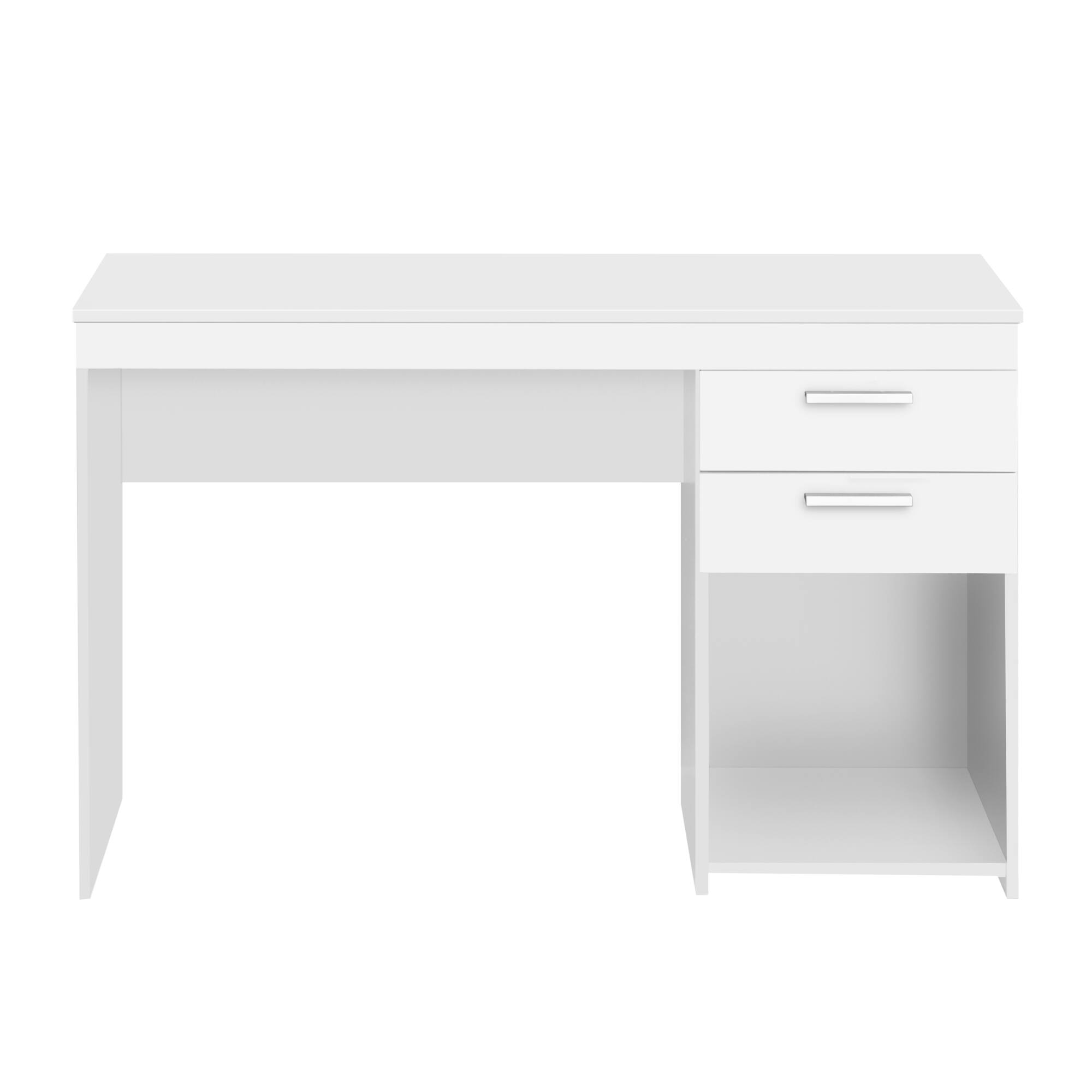 Alt View 2. GOODSILO - Modern Home Office Workstation with Storage Drawers and Open Shelf for Enhanced Productivity - White.