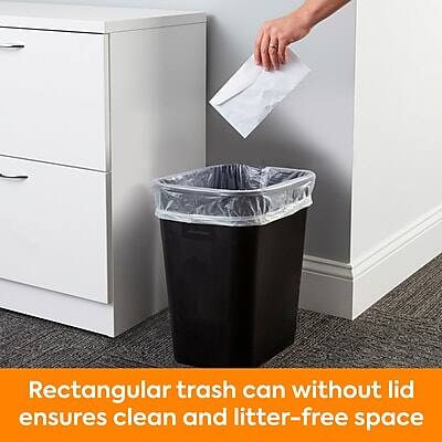 Rectangular trash can without lid ensures clean and litter-free space