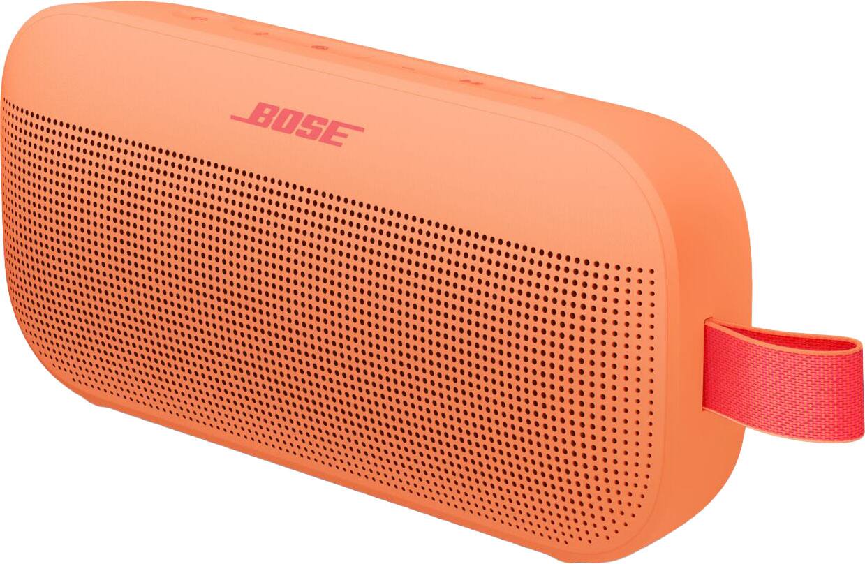 Left. Bose - SoundLink Flex (2nd Gen) Portable Bluetooth Speaker with Waterproof/Dustproof Design - Sunset Peach.