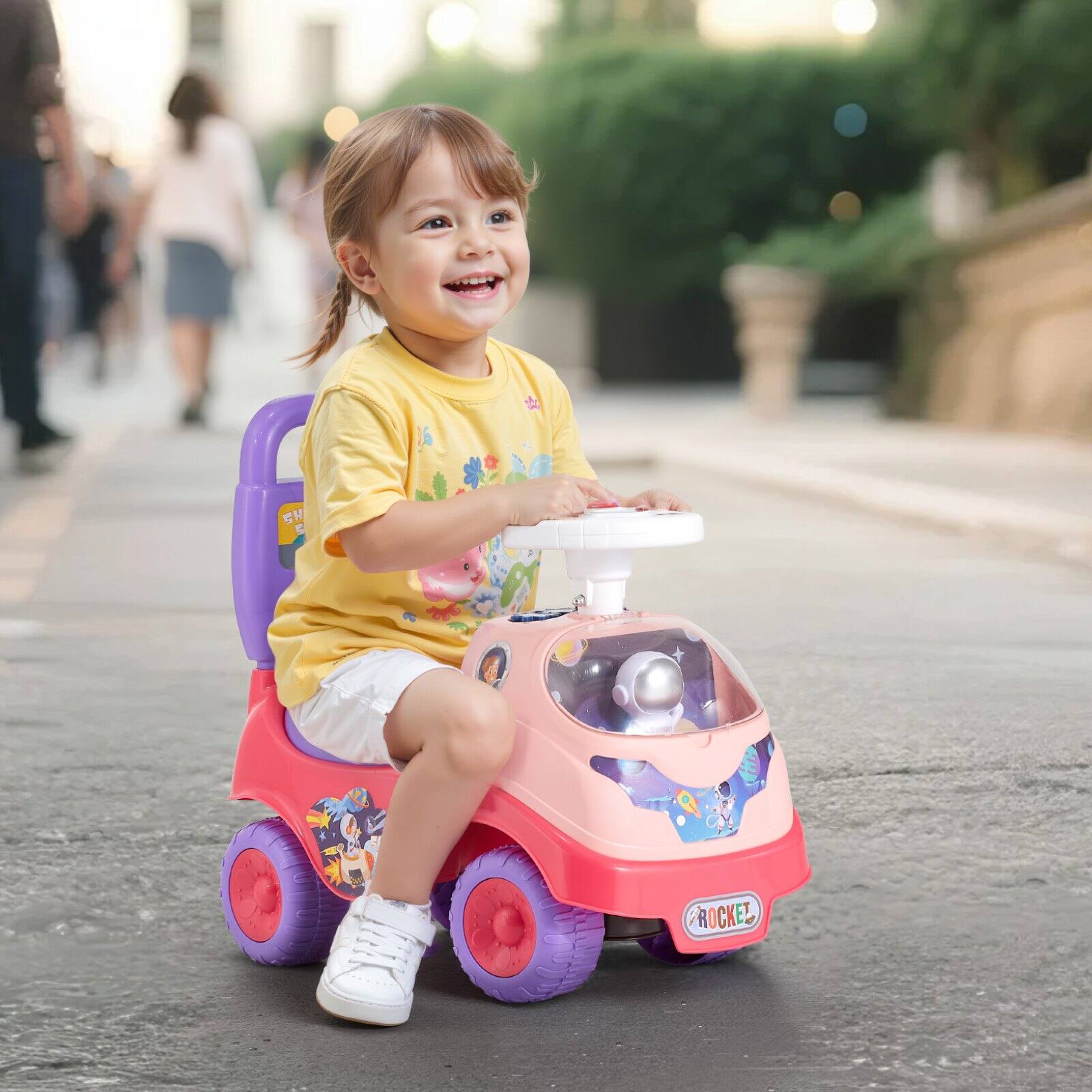 Alt View 1. Glintex - Battery Ride-On Push Car for Toddlers, Foot-to-Floor Walker with Music, Horn & Storage, Ages 1-3, Classic Design.