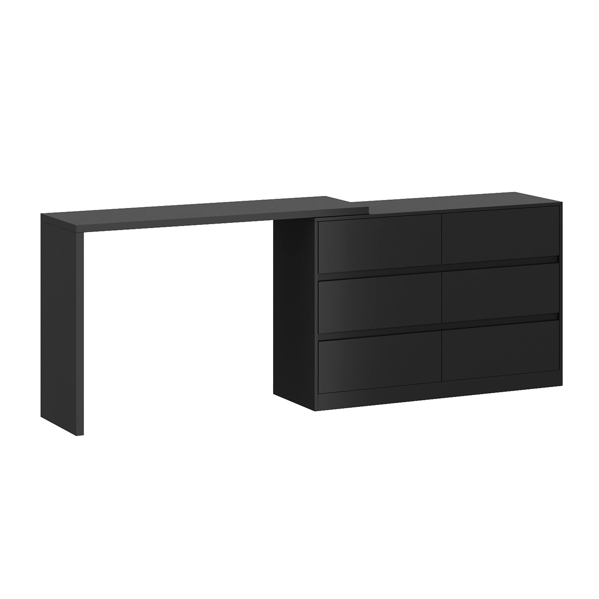 Angle. FUFU & GAGA - FUFU&GAGA 6 - Drawer Transformative Dresser Storage Unit Redefine Your Space - Black.