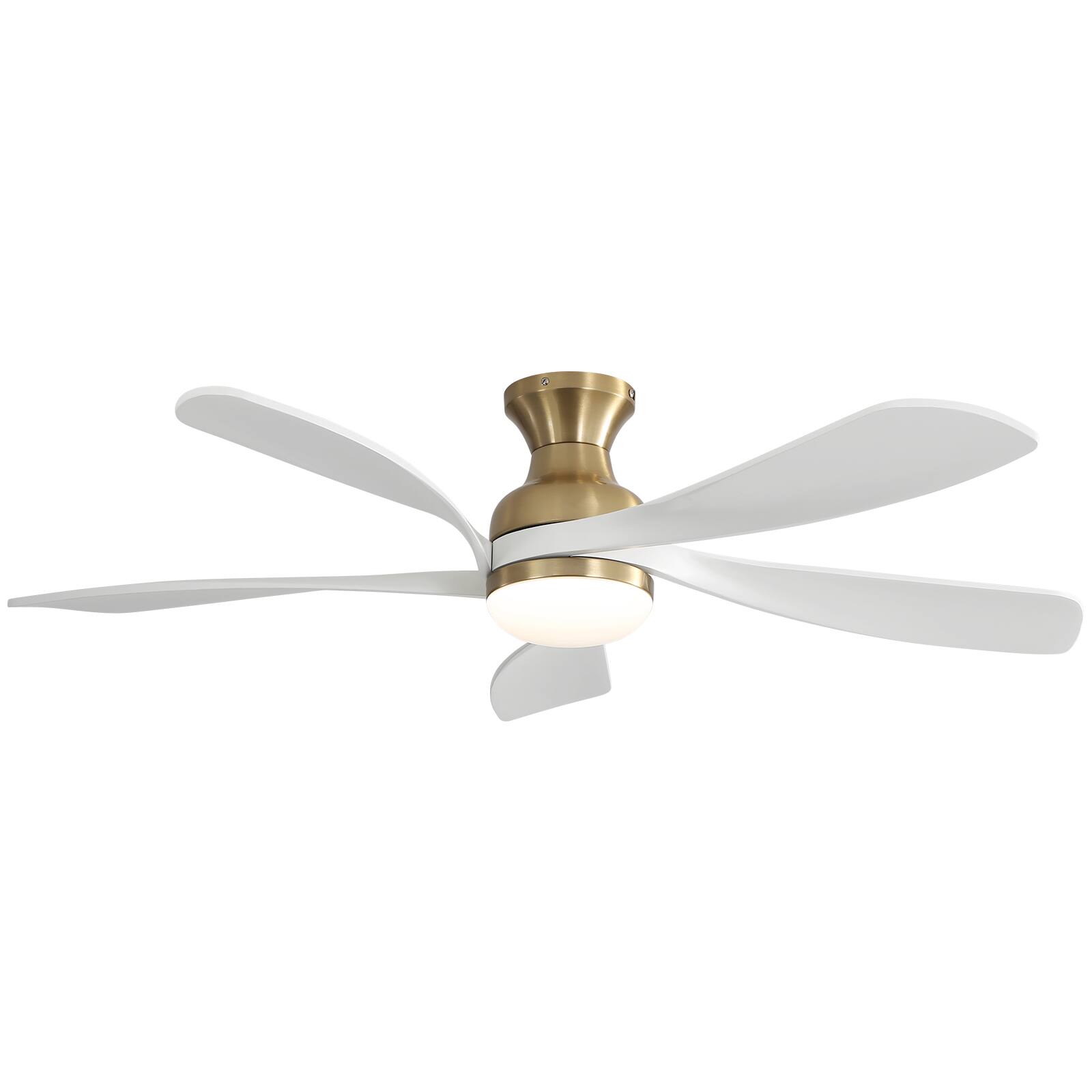 Alt View 5. Sofucor - 52’’ Smart Propeller Ceiling Fan with Remote Control & Light 5 Reversible Wood Blades APP Control For Bedroom - Gold.