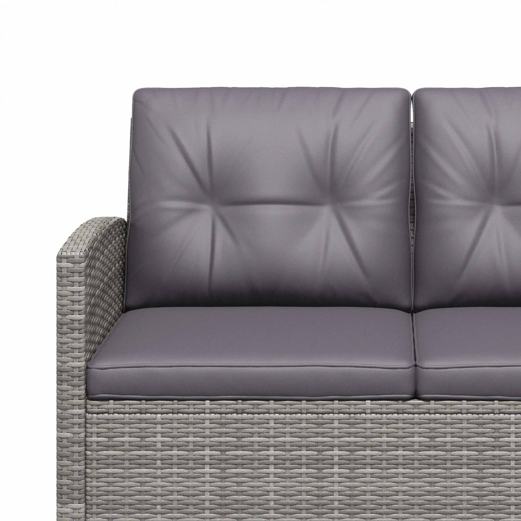 Back. Resenkos - Resenkos 4-Piece Patio Furniture Set, Outdoor Sectional Furniture, PE Rattan, Gray - Gray.