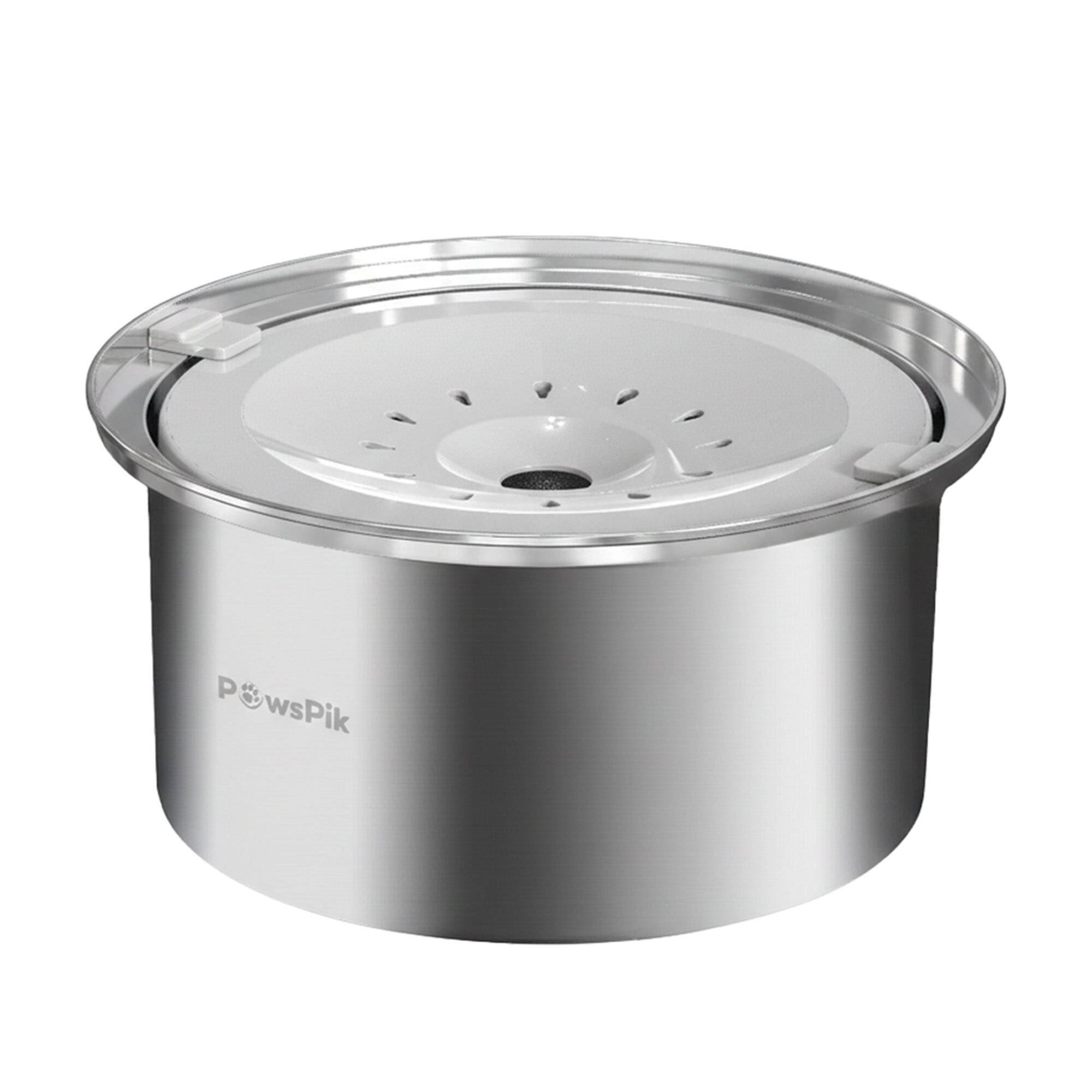 Front. PawsPik - PawsPik Spill Proof Stainless Steel Dog Bowl, 4-L, Large - Silver.