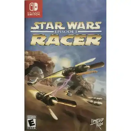NINTENDO SWITCH
STAR WARS EPISODE I RACER
EVERYONE E ESRB
LIMITED RUN - E (Everyone)