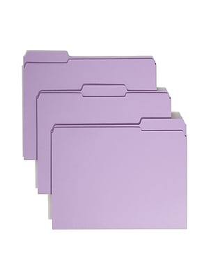 Front. Smead - Smead File Folder, 3 Tab, Letter Size, Lavender, 100/Box (12434) - Lavender.