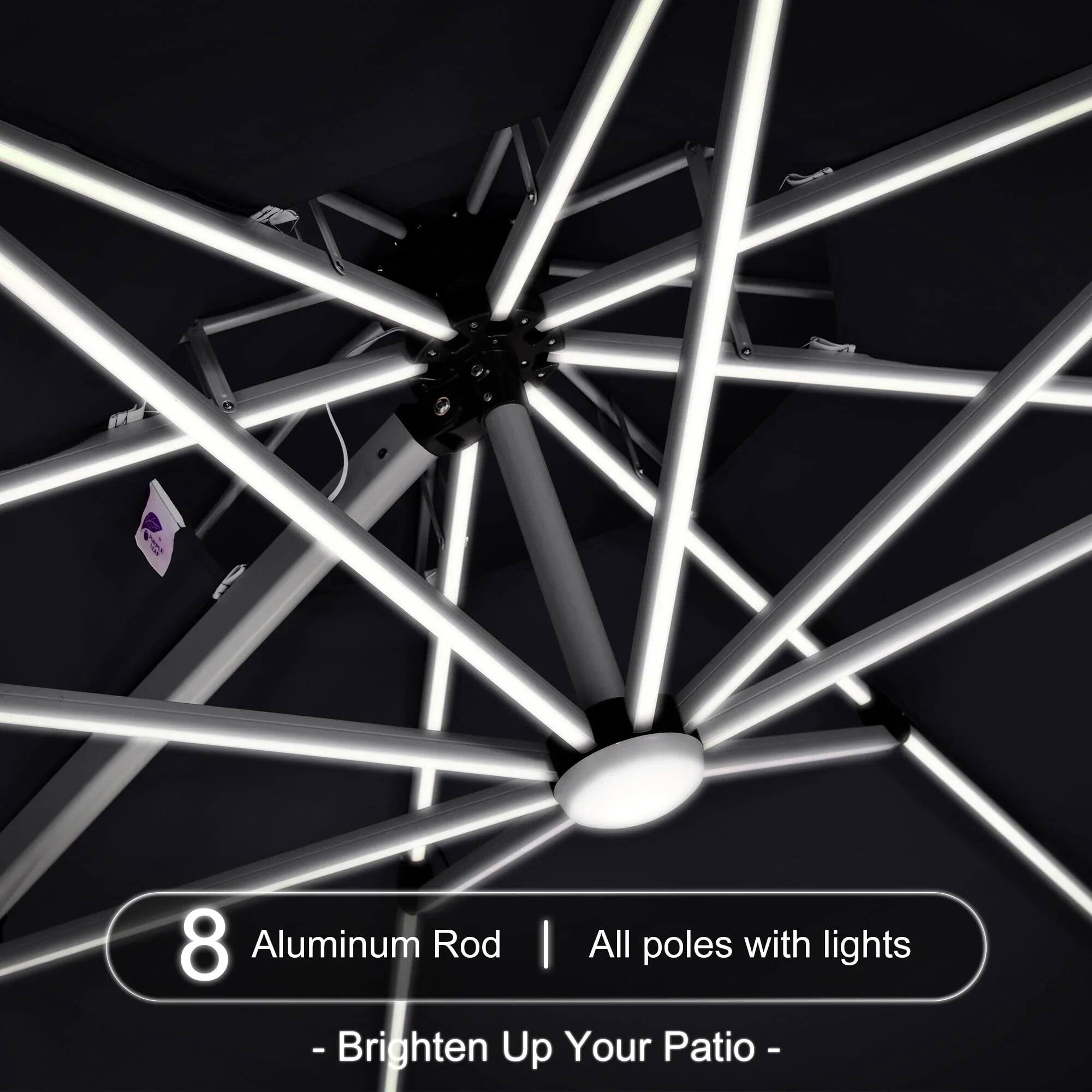 8 Aluminum Rod  
All poles with lights  
- Brighten Up Your Patio -