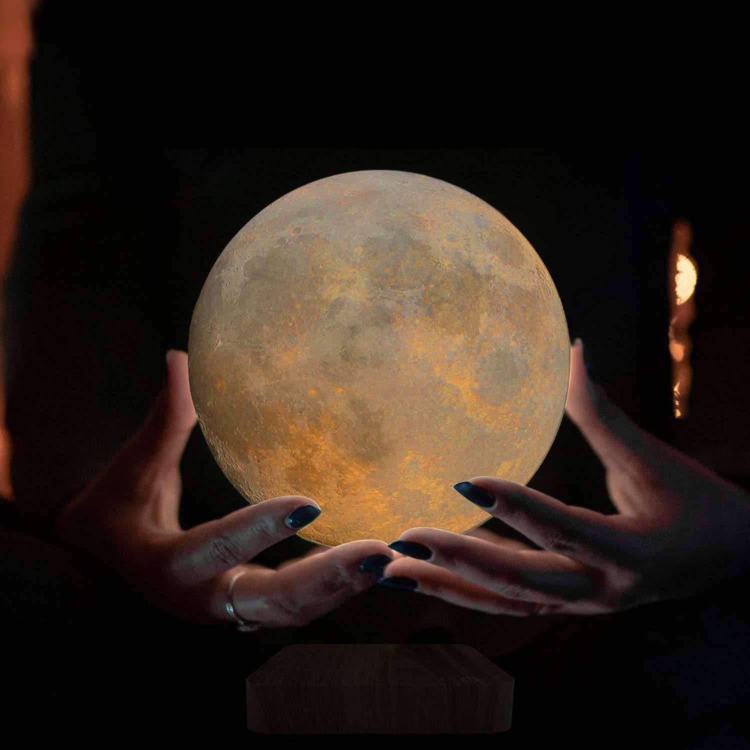 Malletson - Floating Lunar Light with Magnetic Levitation - 360° Rotating Dimmable LED Moon Table Lamp with Wood Base price history on PriceWatchPro