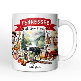 OrnamentallyYou - Artistic Tennessee State Themes and Landmarks Mug - White