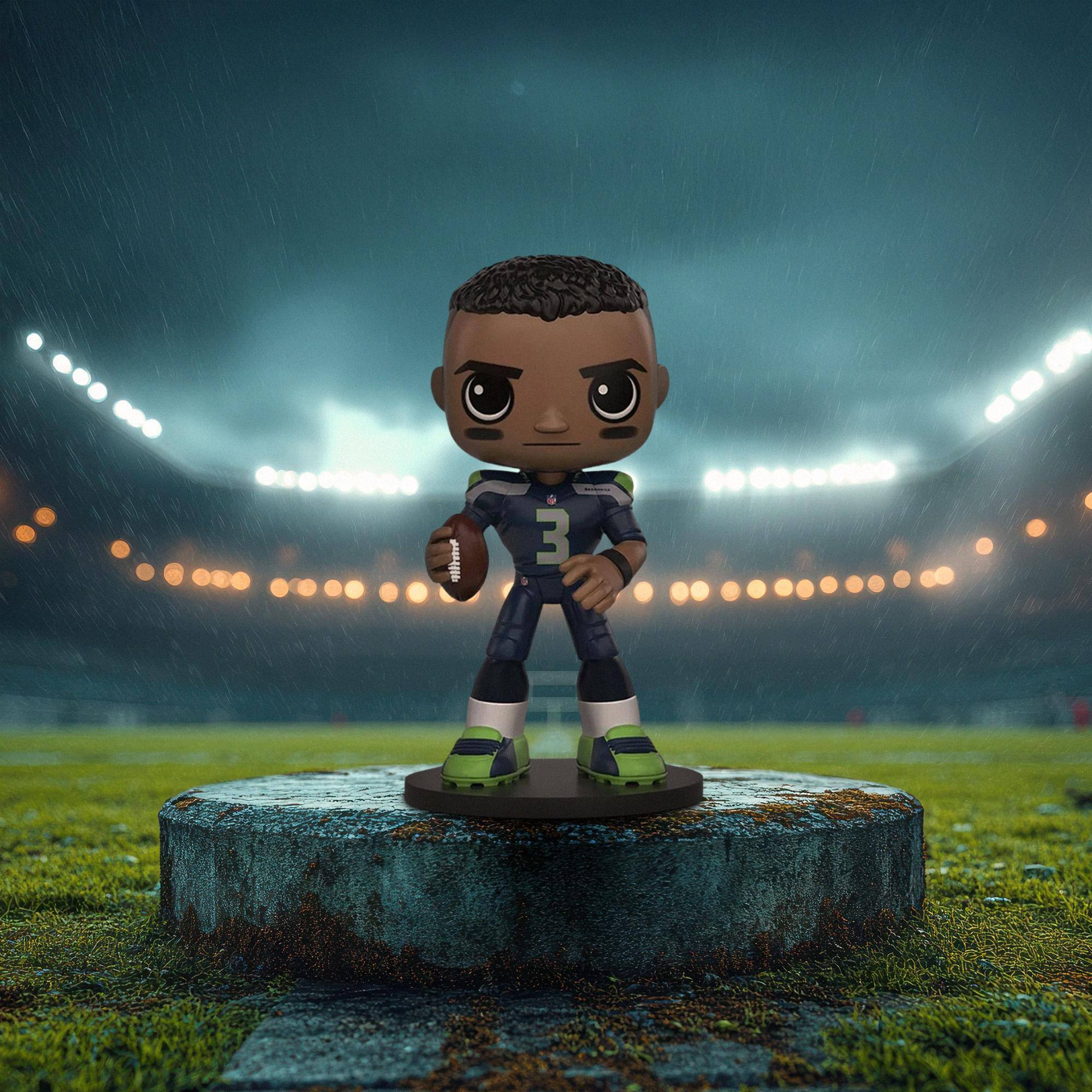 Alt View 3. Funko - Seattle Seahawks NFL Funko Wobbler Bobble Head - Russell Wilson.