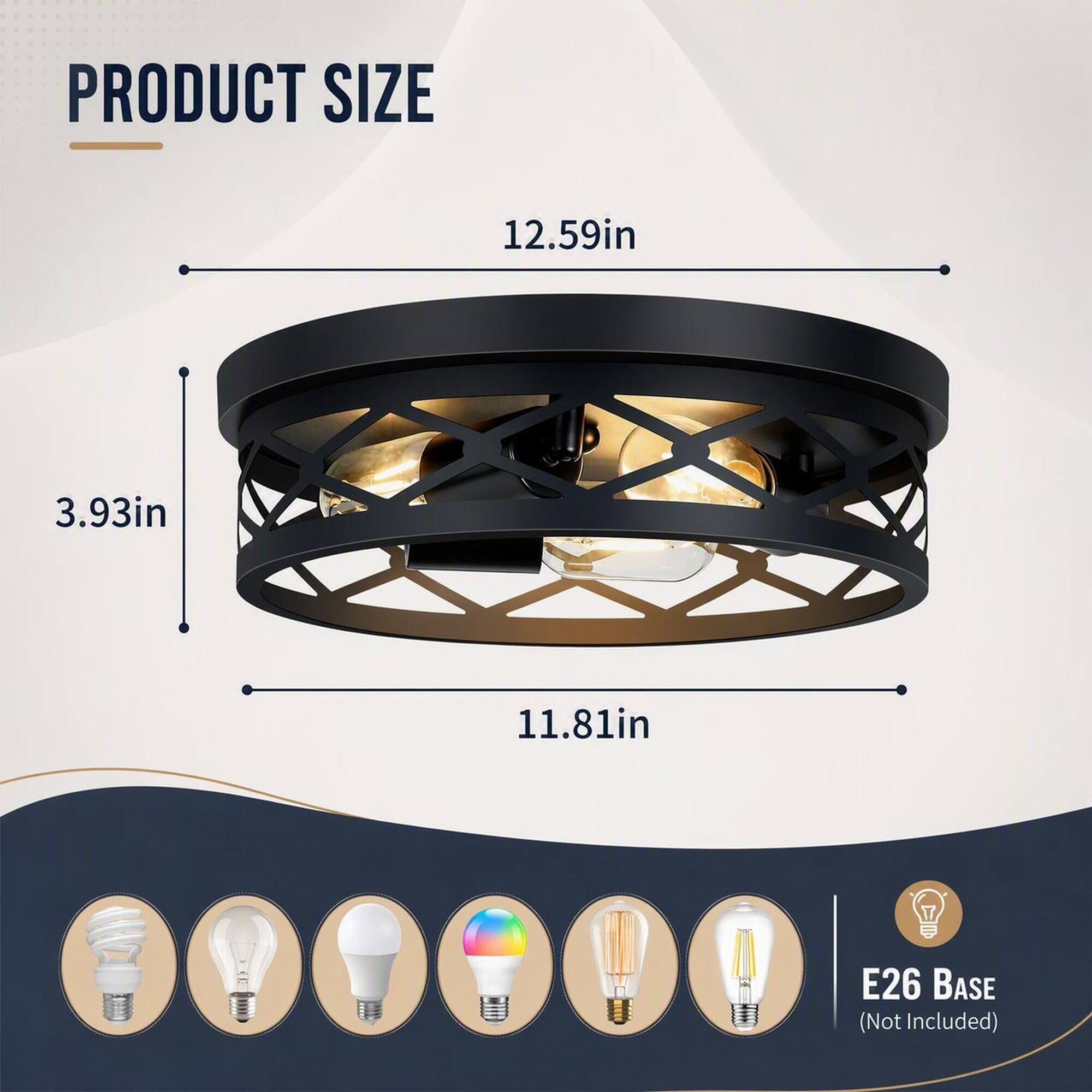 PRODUCT SIZE  
12.59in  
3.93in  
11.81in  
E26 BASE (Not Included)