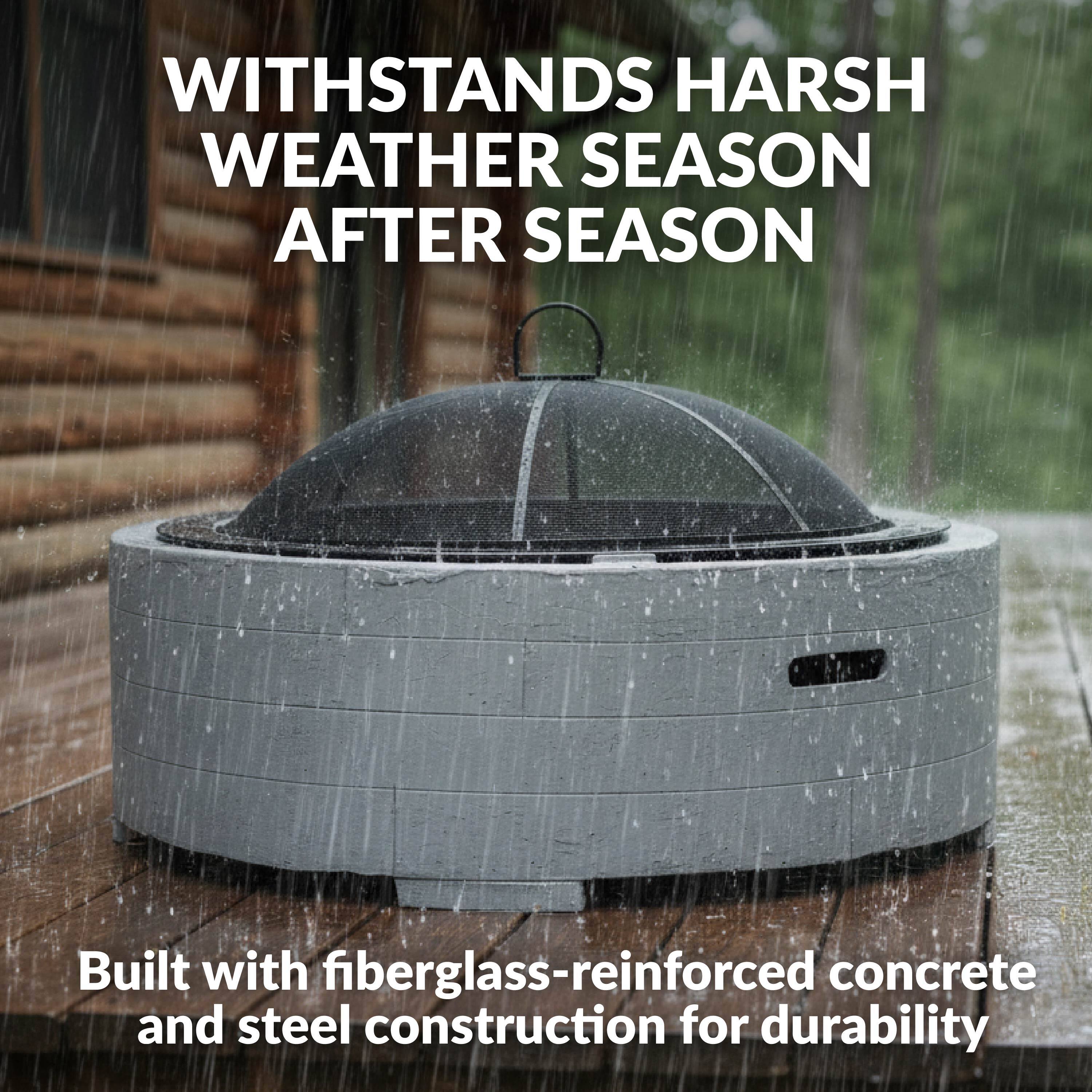 WITHSTANDS HARSH WEATHER SEASON AFTER SEASON

Built with fiberglass-reinforced concrete and steel construction for durability