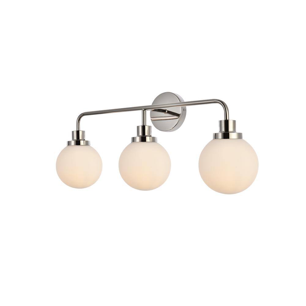 Alt View 2. Living District - Hanson 3 lights bath sconce in polished nickel with frosted shade - Polished Nickel And Frosted Shade.