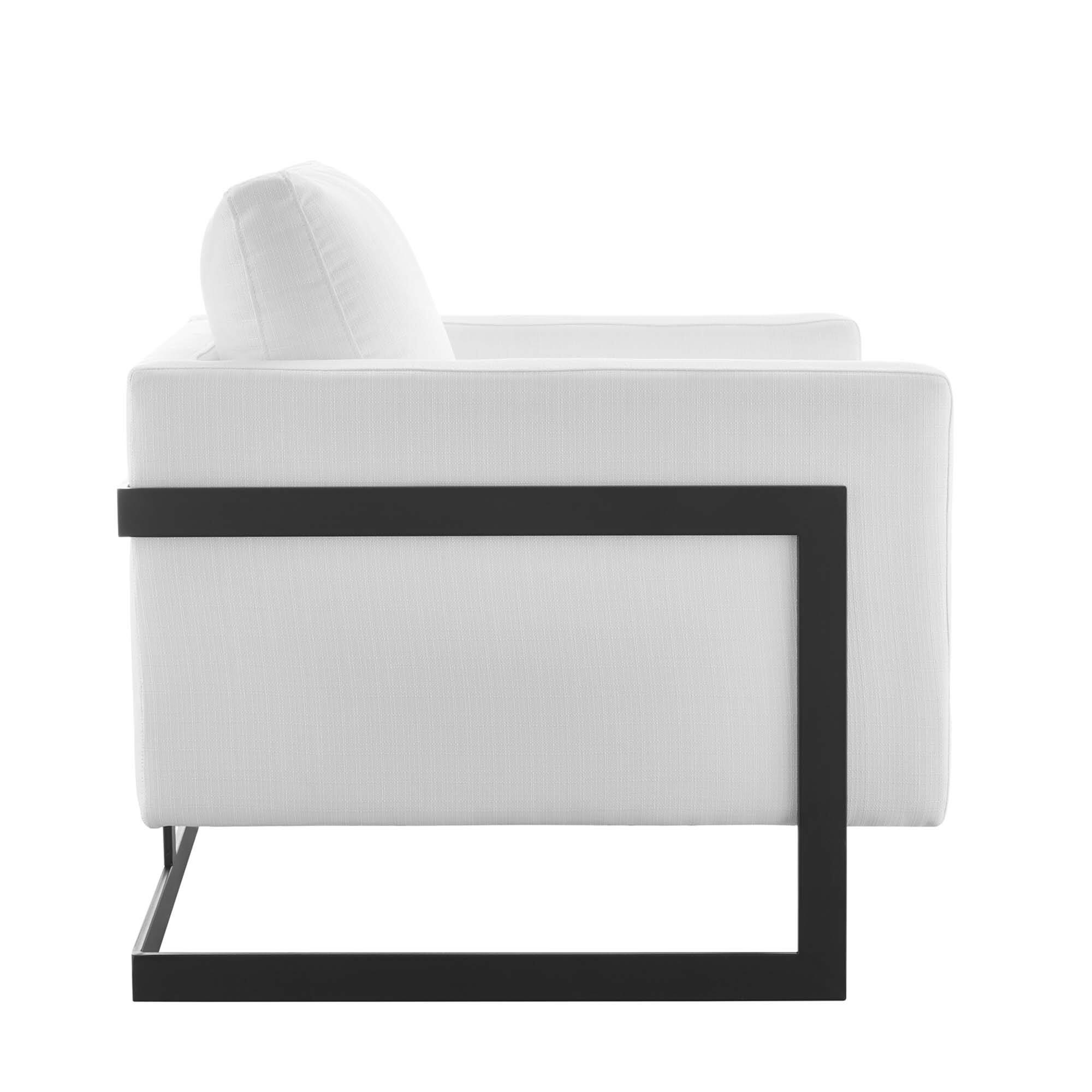 Alt View 1. Modway - Posse Upholstered Fabric Accent Chair by Modway - Black White.
