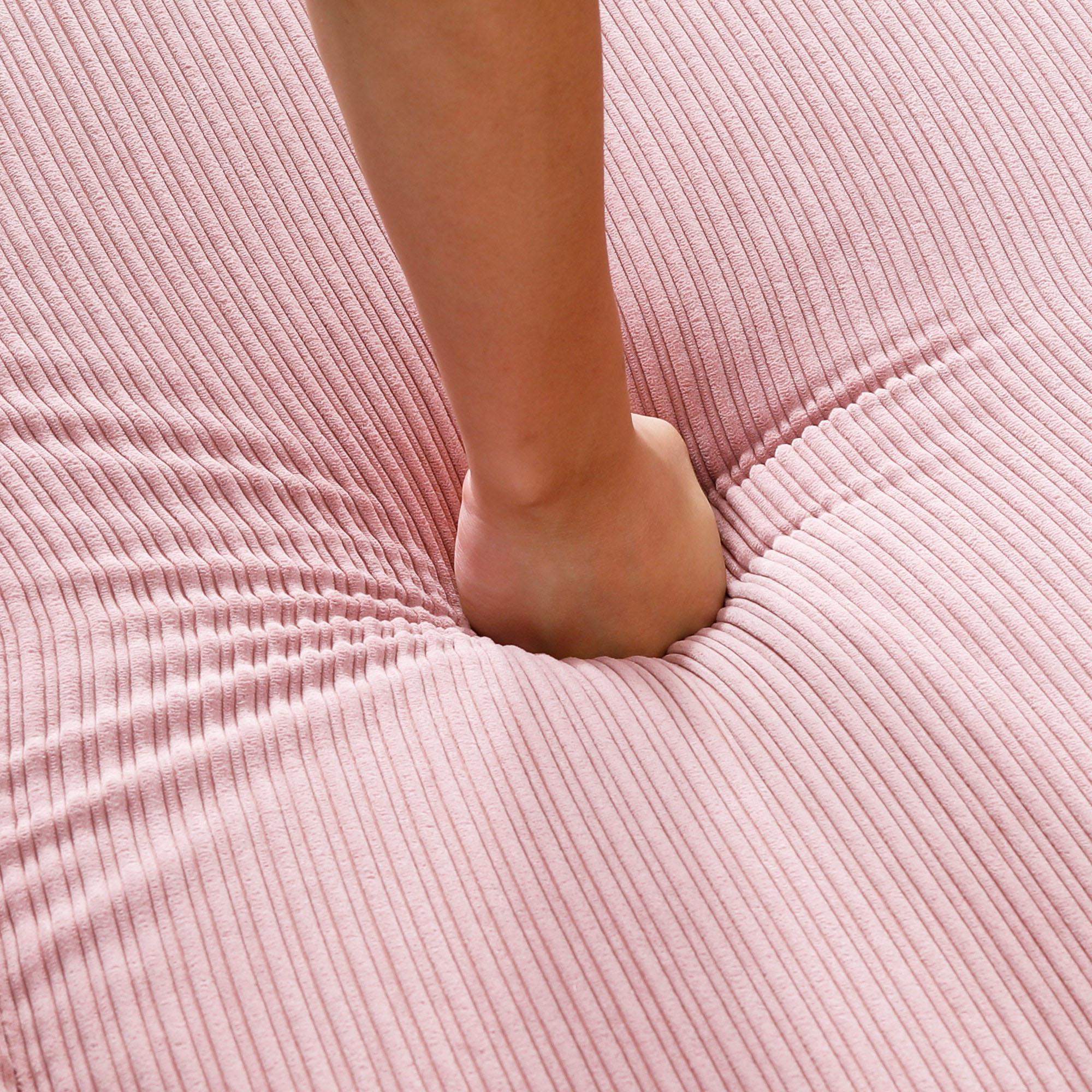 Alt View 1. Roomtec - 65.74inch pink letter striped fabric multifunctional sofa bed suitable for bedrooms and living rooms. The armrests and - Pink.