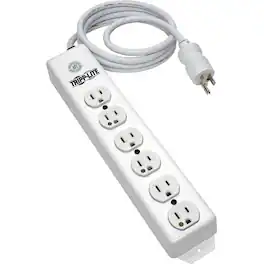 Tripp Lite - by Eaton Safe-IT UL 1363 Medical-Grade Power Strip 6x Hospital-Grade Outlets Antimicrobial 15 ft. (4.57 m) - White