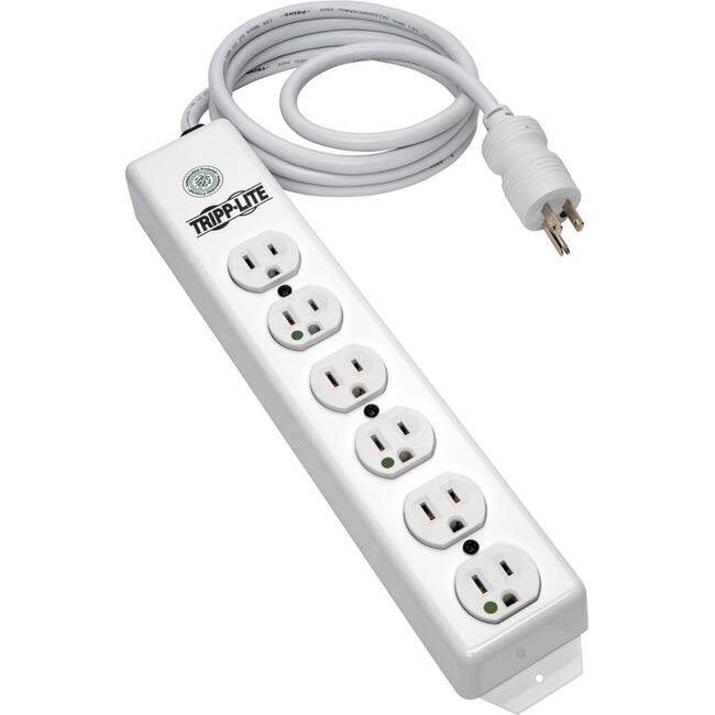 Tripp Lite - by Eaton Safe-IT UL 1363 Medical-Grade Power Strip 6x Hospital-Grade Outlets Antimicrobial 15 ft. (4.57 m) - White