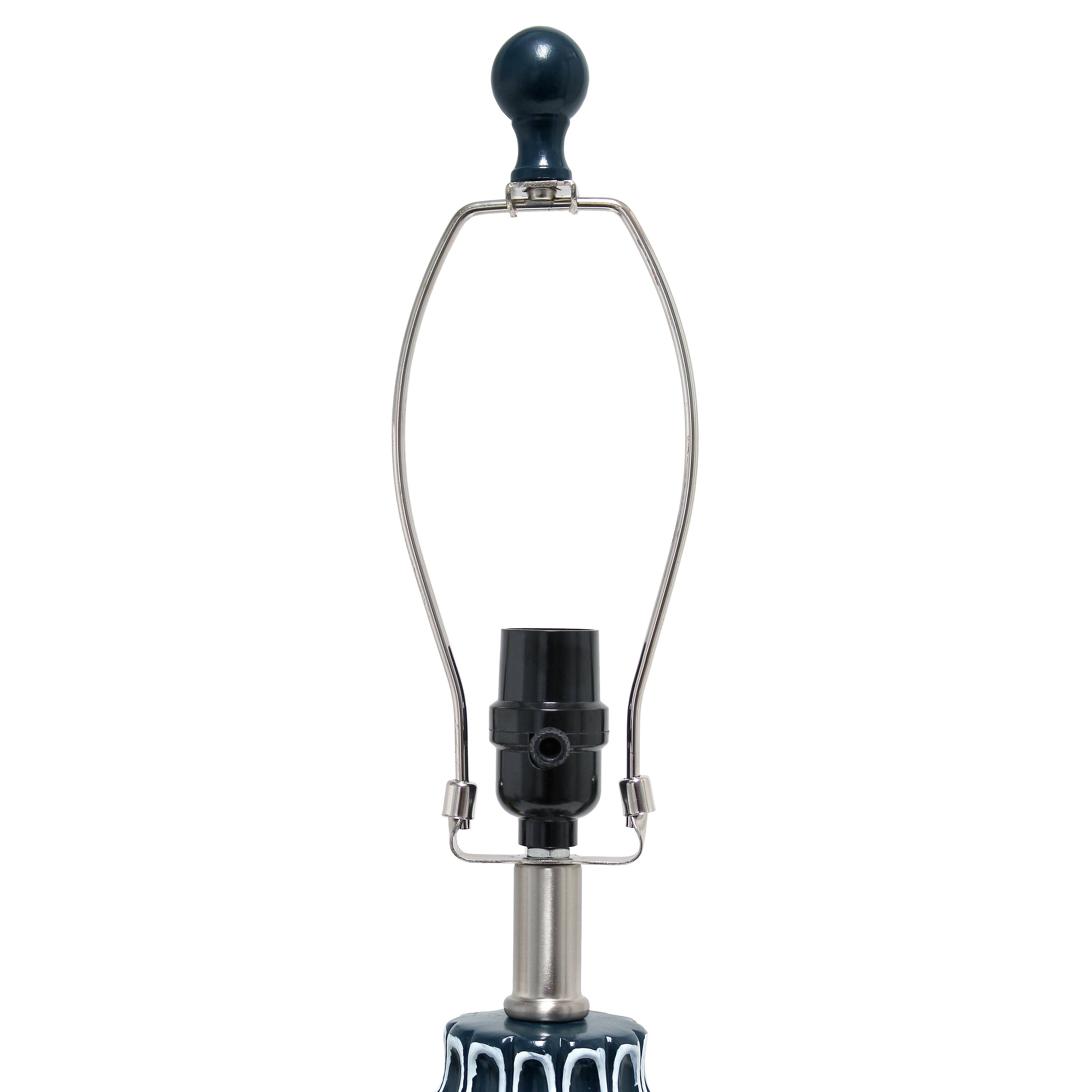 Alt View 16. Lalia Home - Moroccan Table Lamp with Fabric White Shade - Blue.