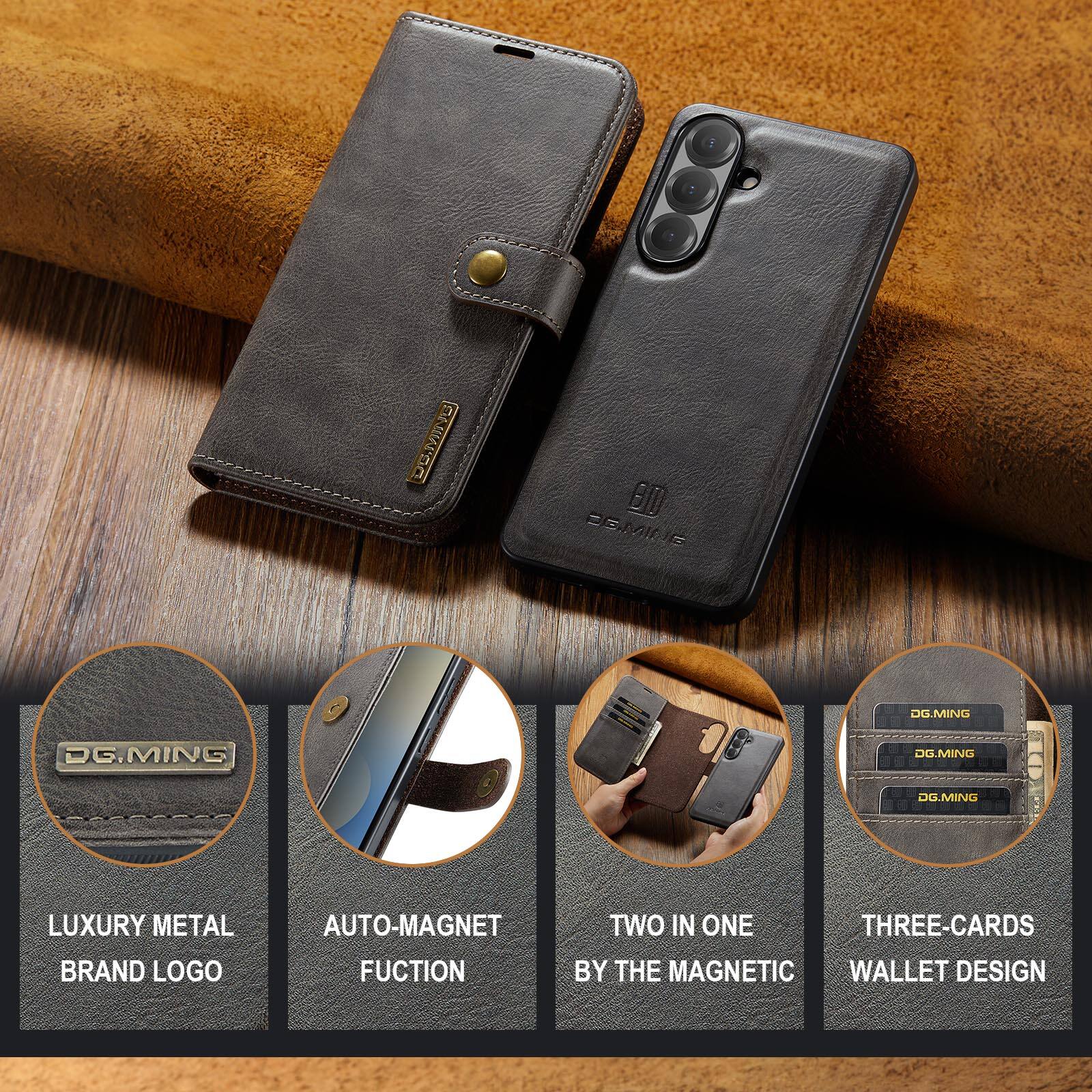 60 PRIME DG.MING DG.MING DG.MING LUXURY METAL BRAND LOGO AUTO-MAGNET FUNCTION TWO IN ONE THREE-CARDS BY THE MAGNETIC WALLET DESIGN