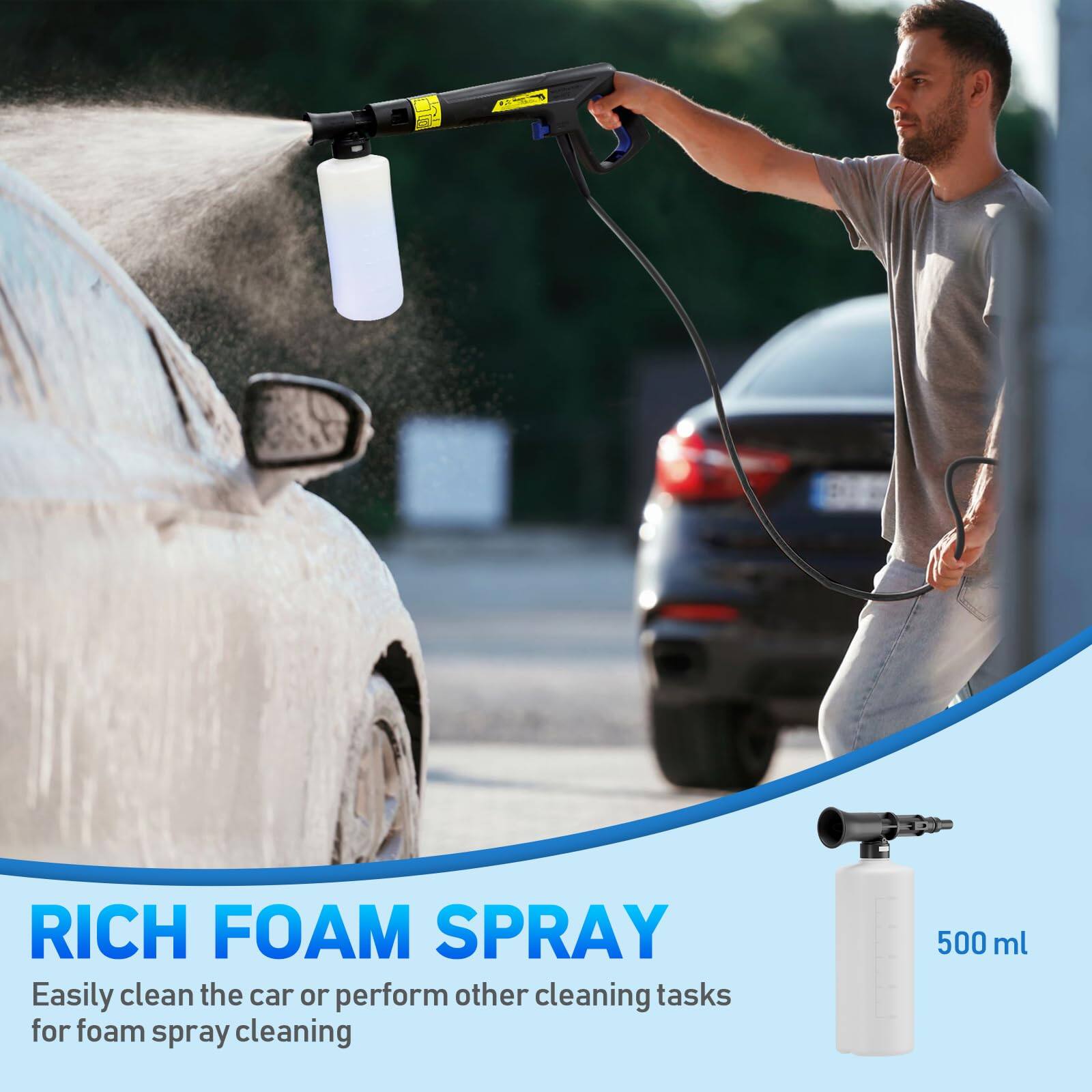 RICH FOAM SPRAY  
Easily clean the car or perform other cleaning tasks for foam spray cleaning  
500 ml