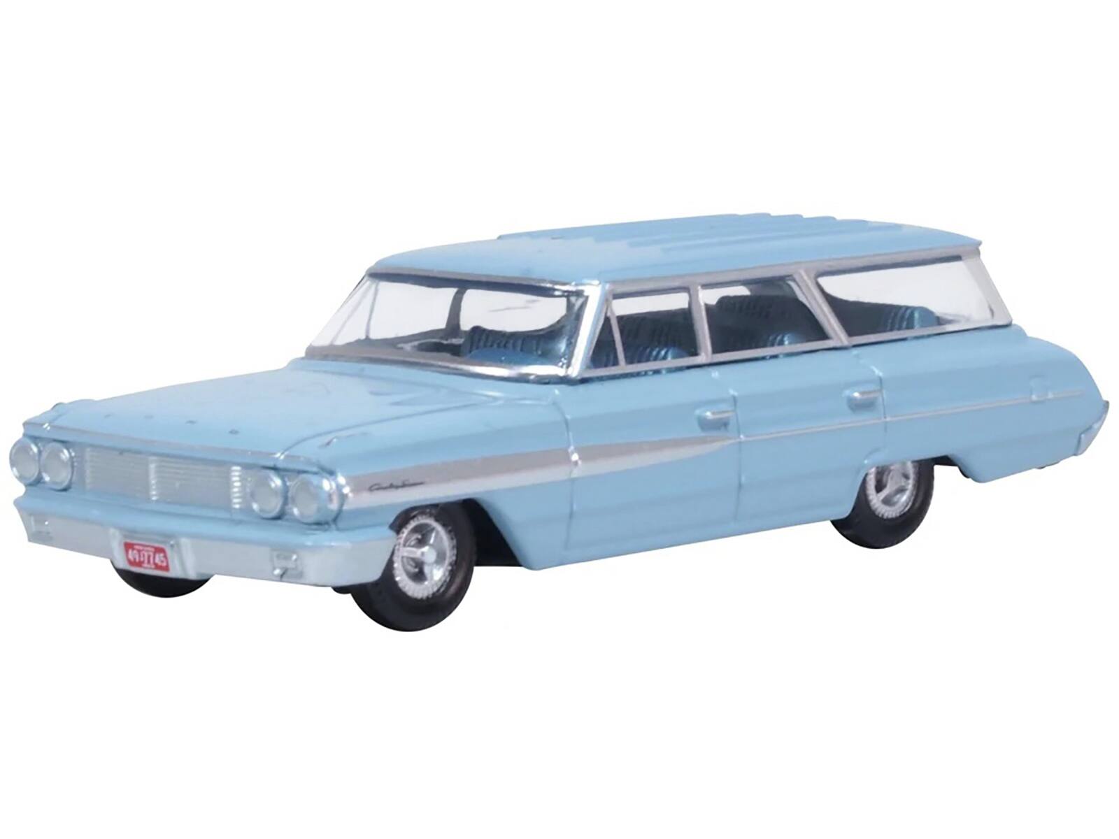 Alt View 1. Oxford Diecast - 1964 Ford Country Sedan Skylight Blue 1/87 (HO) Scale Diecast Model Car by Oxford Diecast.