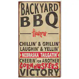 Jardine - Nebraska Huskers 11'' x 20'' Indoor/Outdoor BBQ Sign - Tan