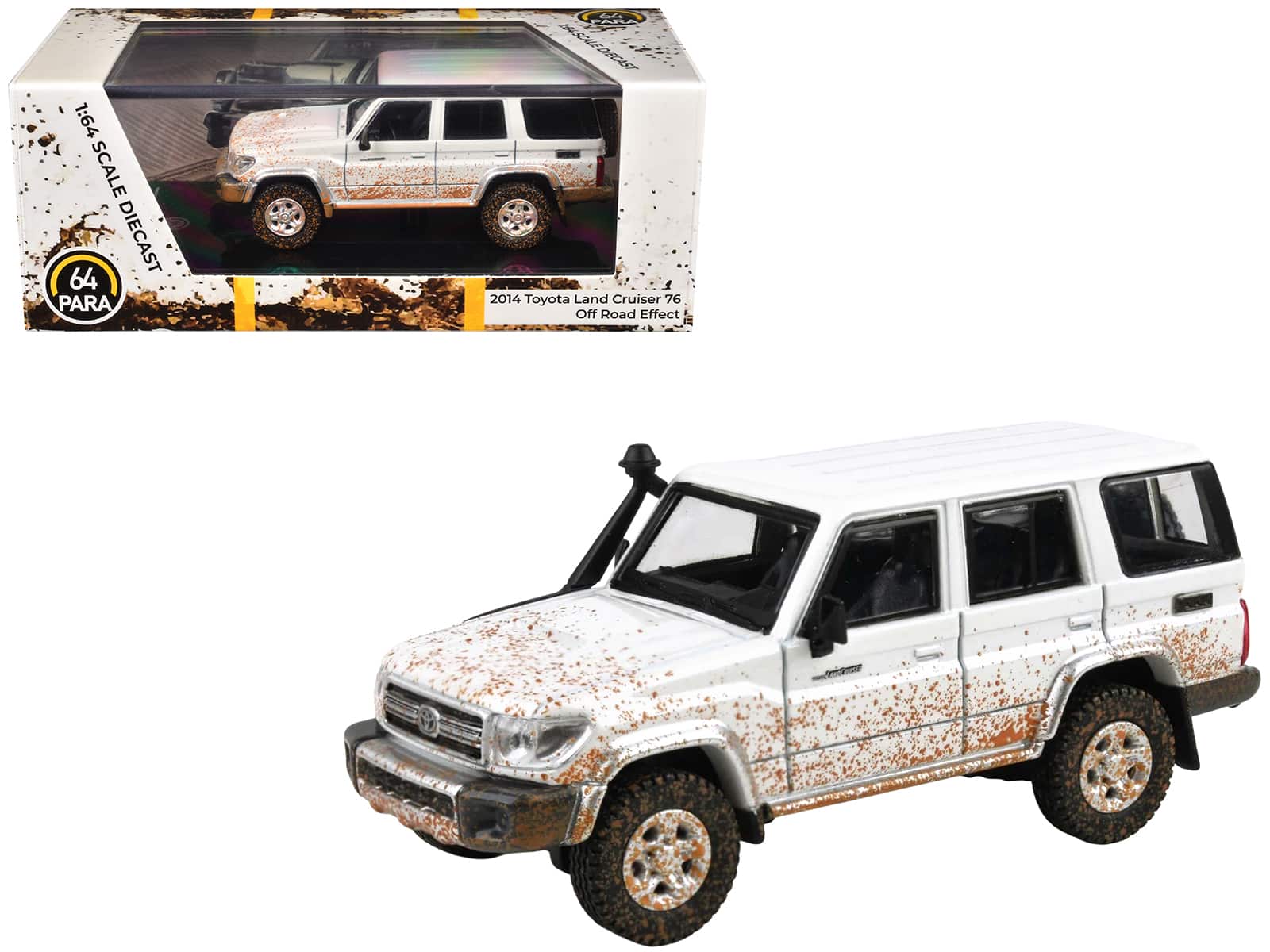 2014 Toyota Land Cruiser 76 White (Dirty Off Road Effect) 1/64 Diecast Model Car by Paragon price history on PriceWatchPro