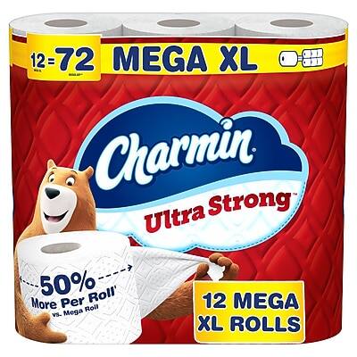 12 = 72 MEGA XL Charmin Ultra Strong  
50% More Per Roll vs. Mega Roll  
12 MEGA XL ROLLS
