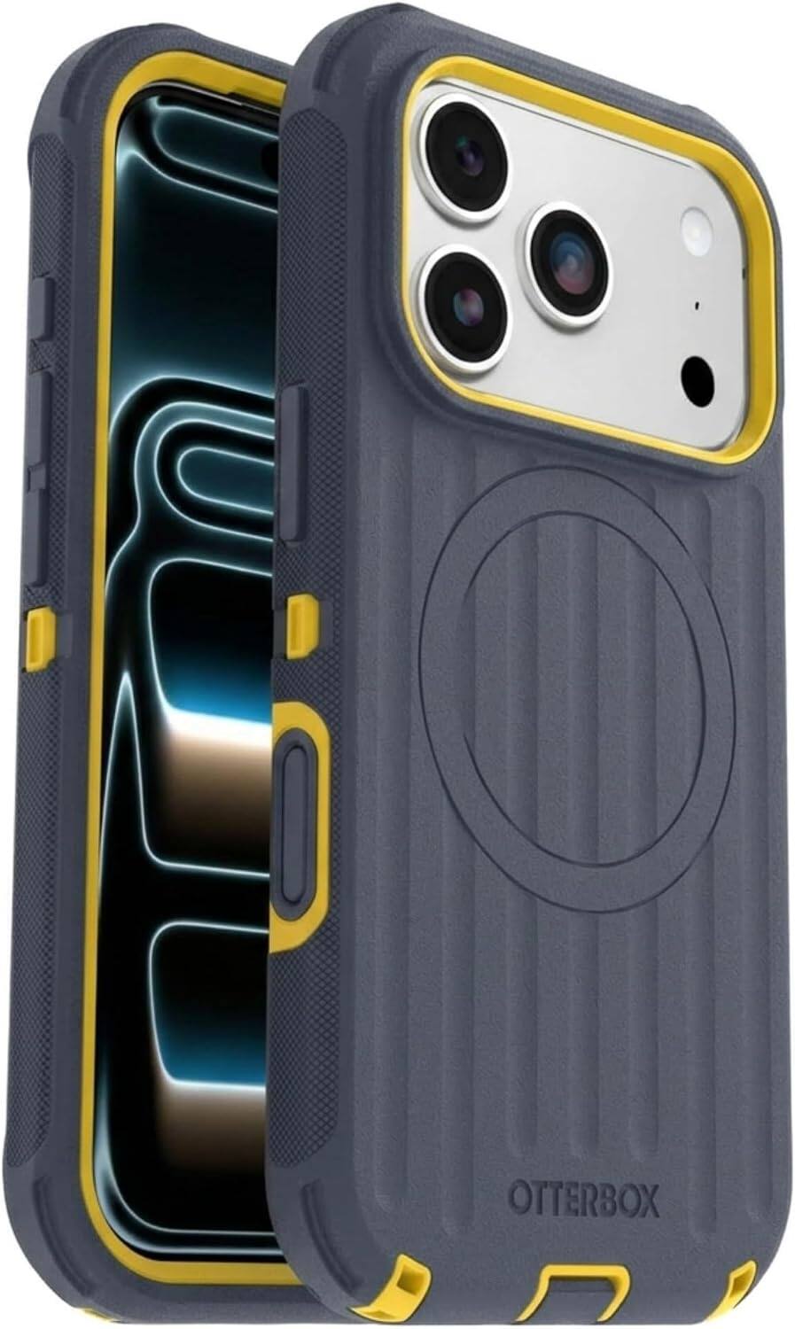 Front. OtterBox - OtterBox iPhone 18 Pro & iPhone 17 Pro (Only) Defender Series Case - Includes Holster Clip Kickstand - Snaps on MagSafe - Sea & Sun.