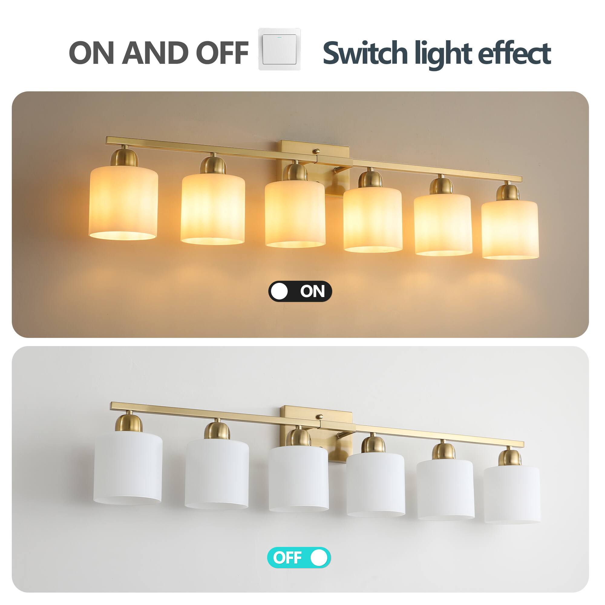 ON AND OFF  
Switch light effect  

ON  
OFF